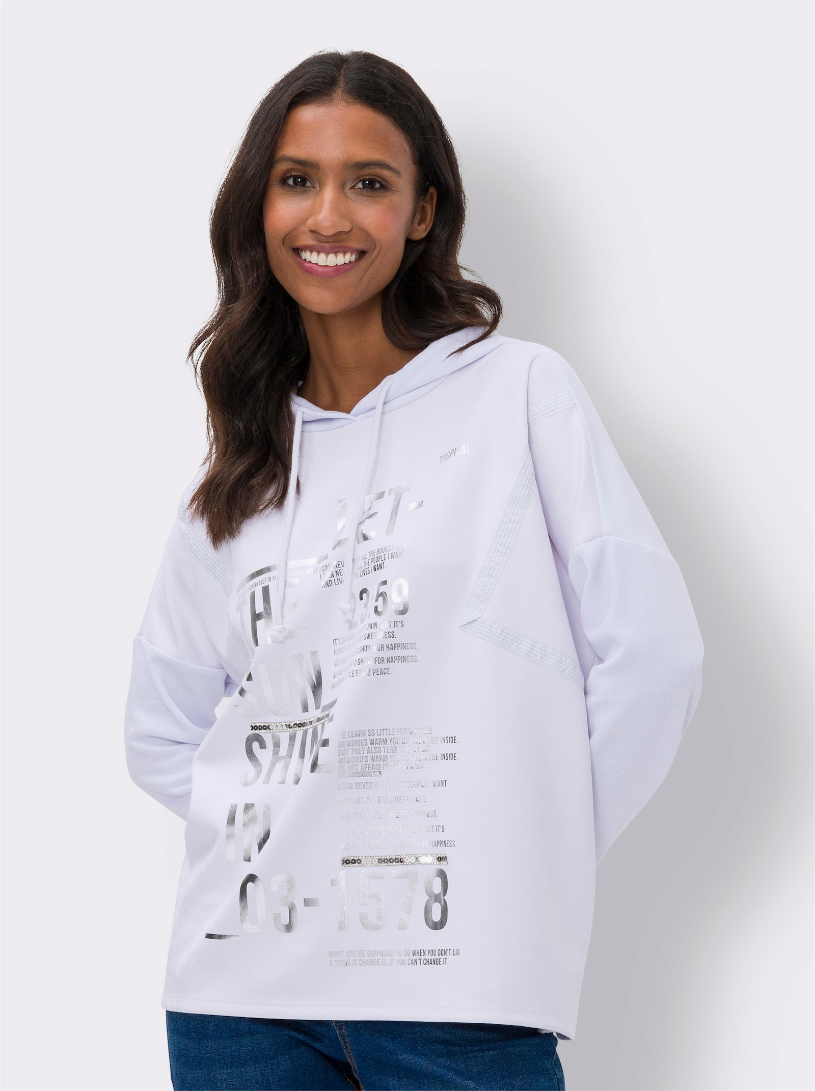 heine Kapuzenshirt im Oversize-Schnitt - weiß