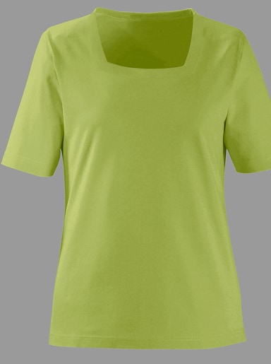 Kurzarmshirt mit Karree-Ausschnitt - pistazie