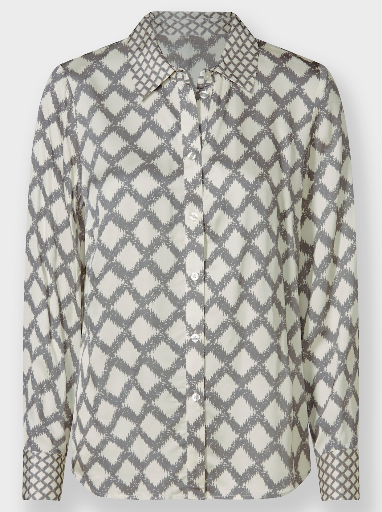 heine Overhemdblouse - grijs/champagne bedrukt