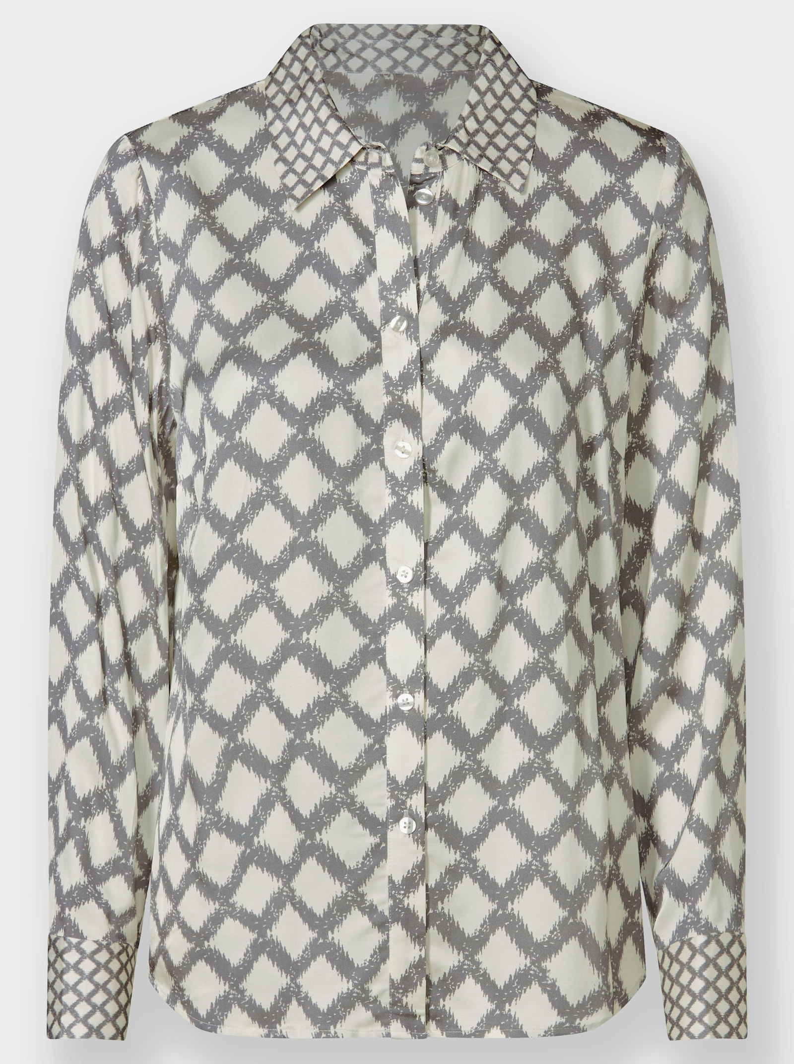 heine Chemisier avec motif losanges - gris-couleur ivoire imprimé