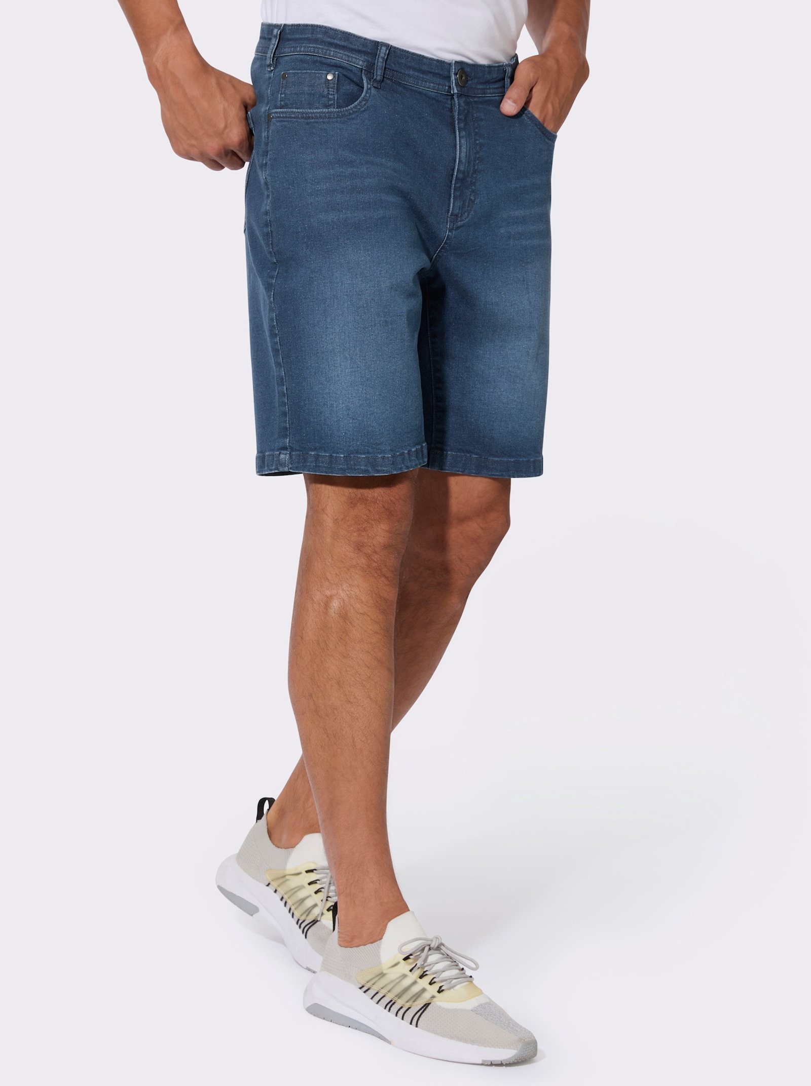 Jeansbermudas im 5-Pocket-Stil - blue-stone-washed