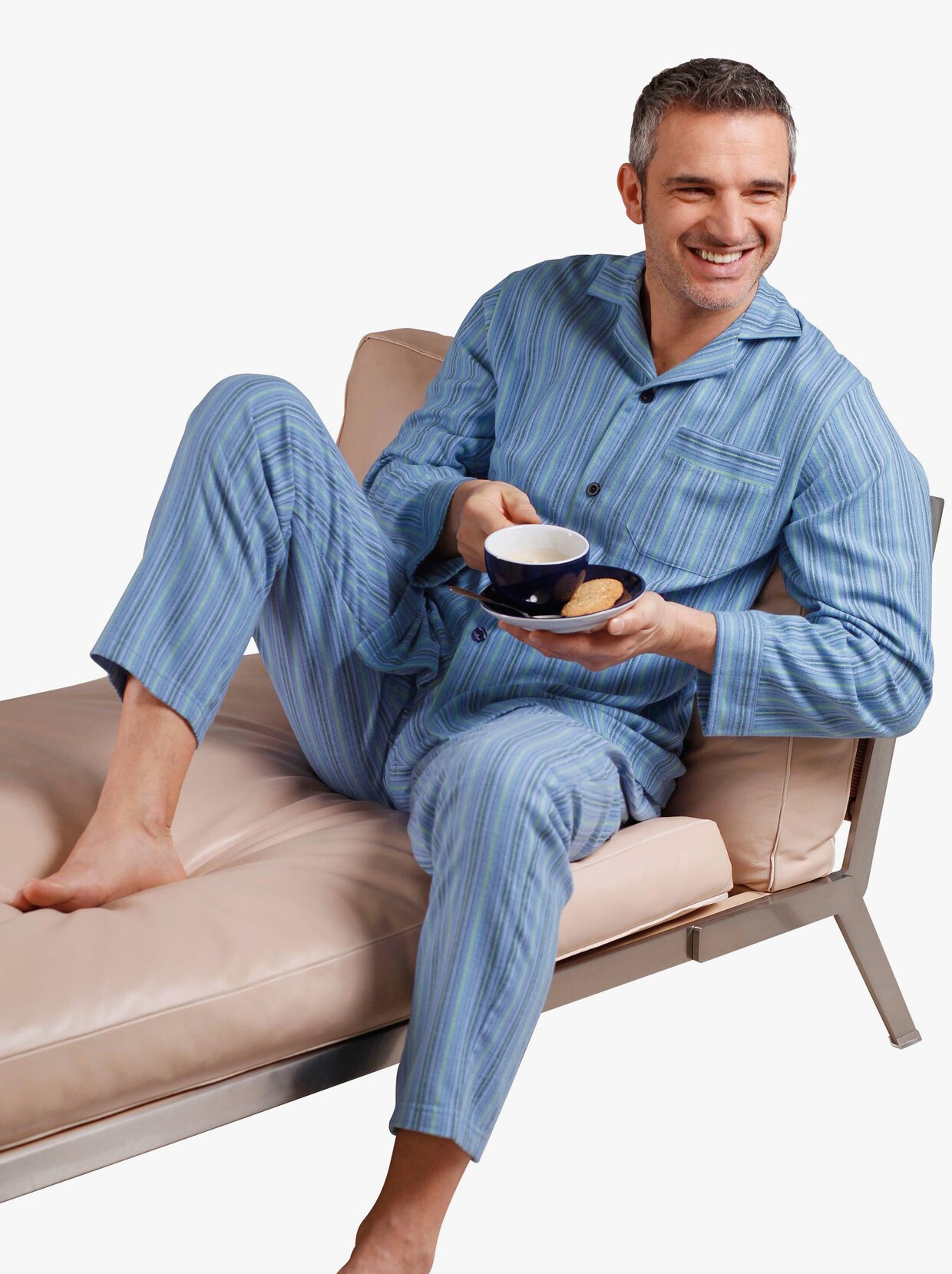 Comte Pyjama - blauw gestreept
