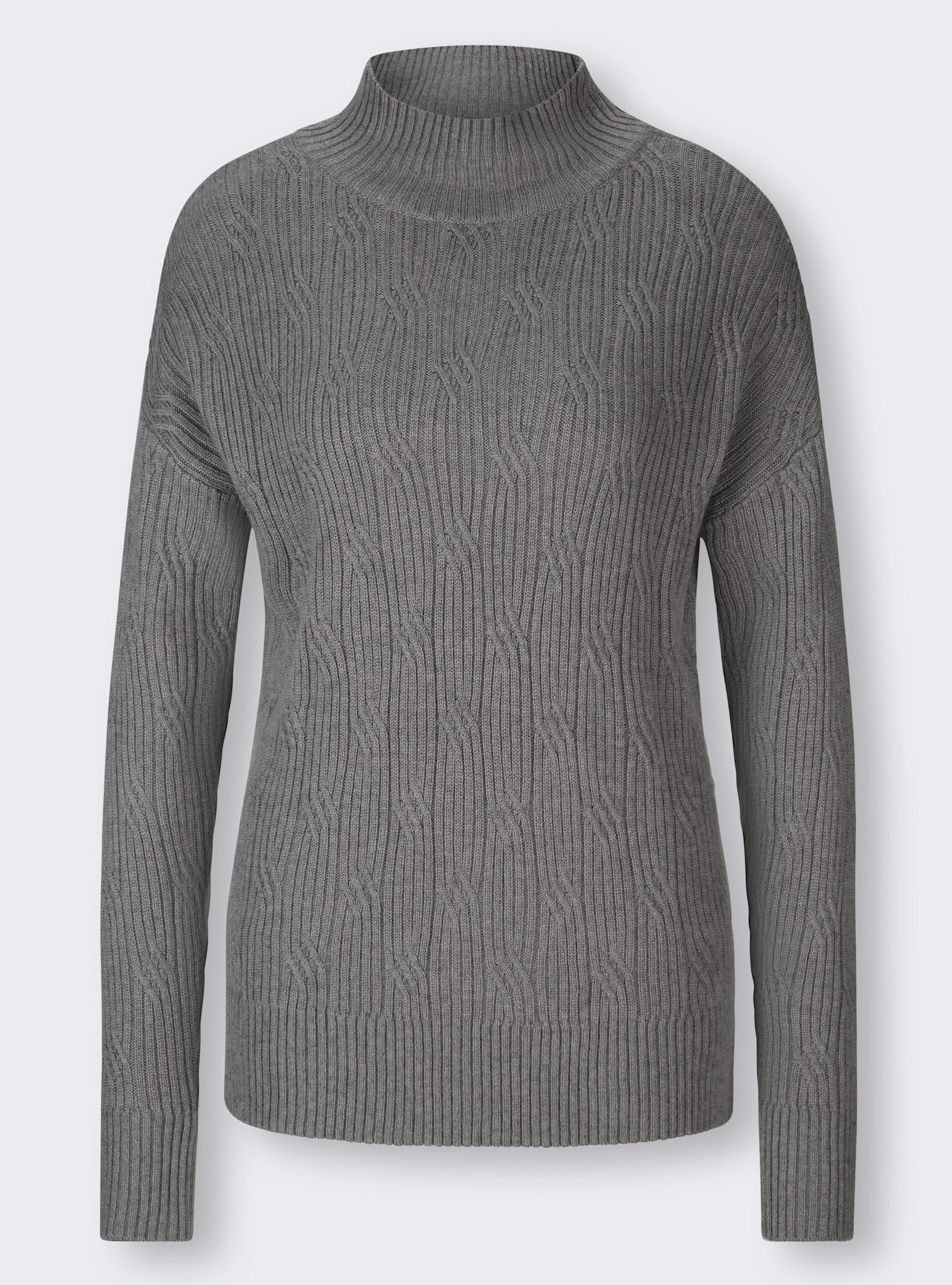 heine Stehkragenpullover mit 20% Kaschmir - grau-meliert