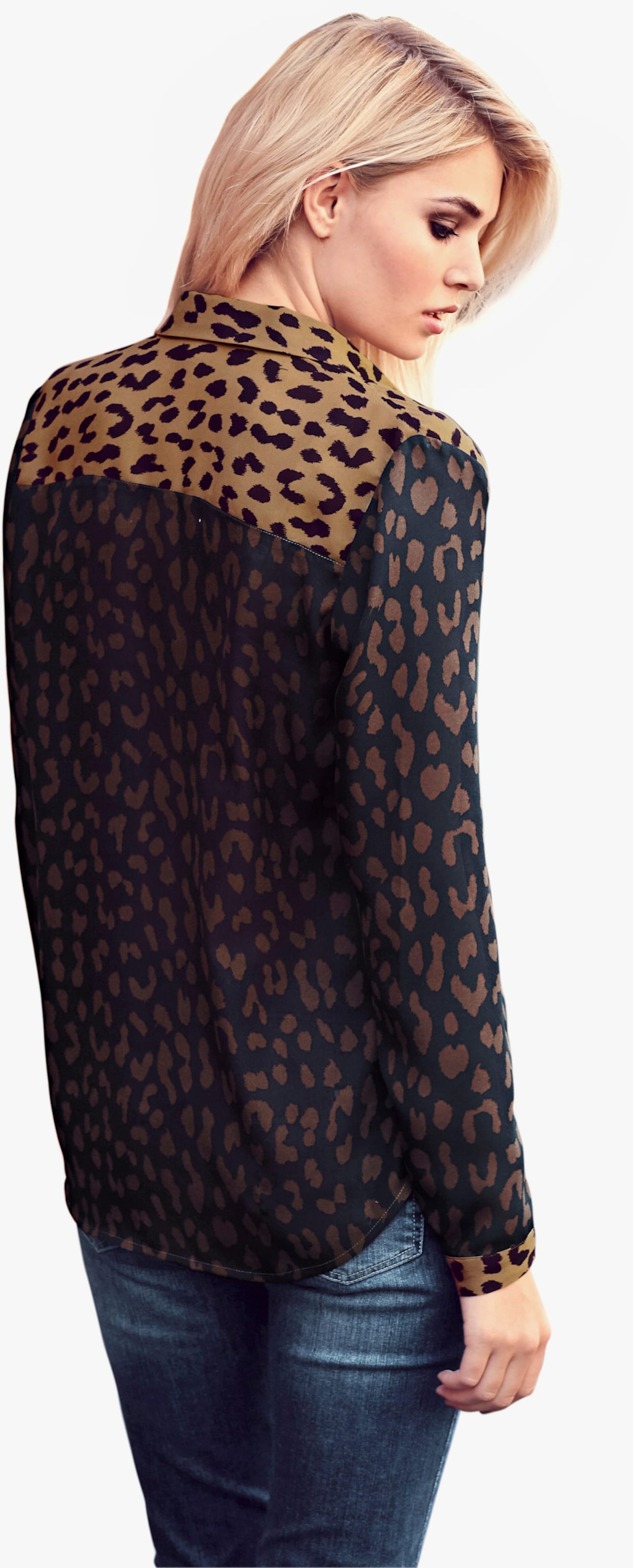 heine Blouse met lange mouwen en print - marine