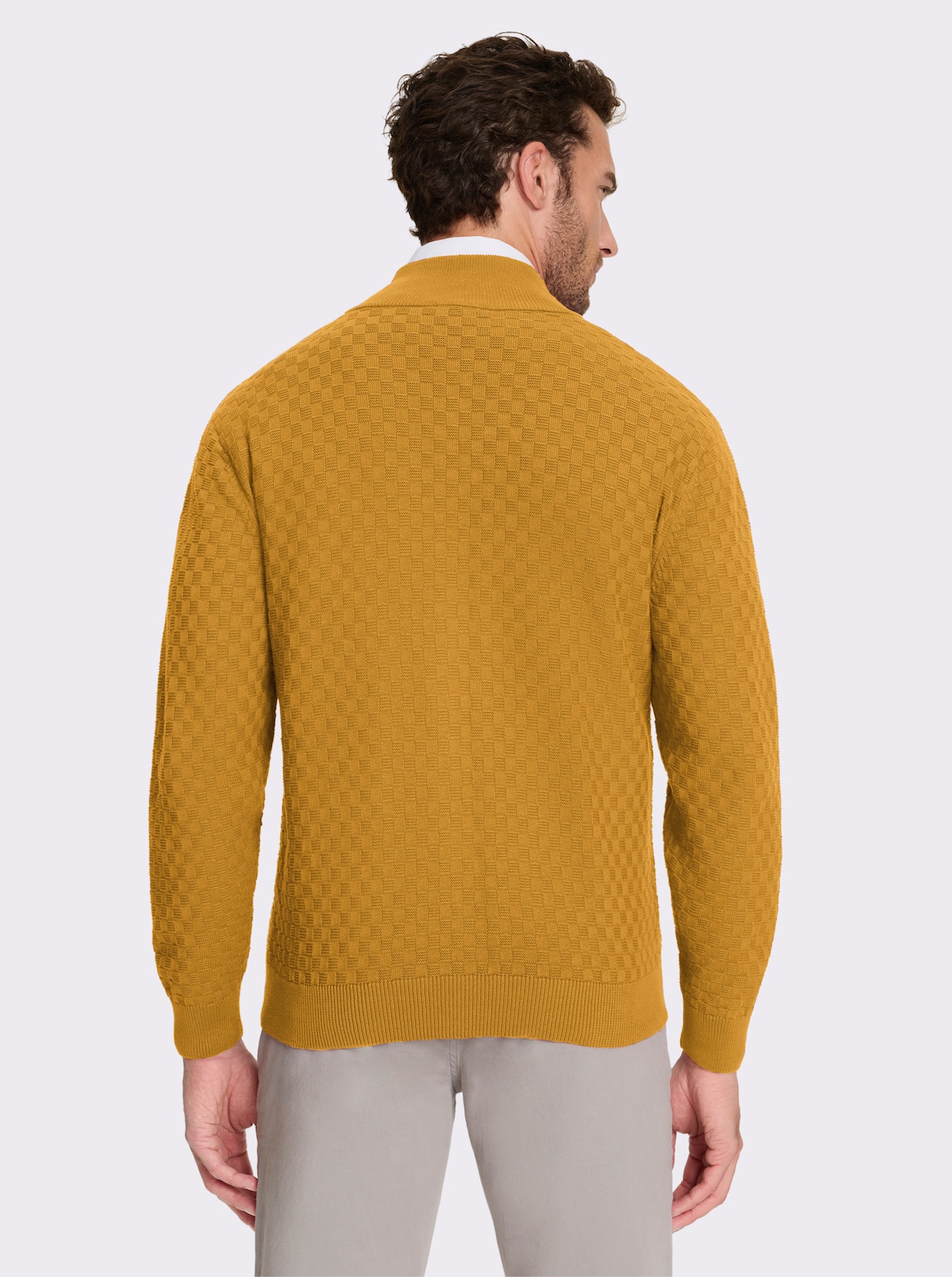 Marco Donati Strickjacke mit verdecktem Reißverschluss - ocker