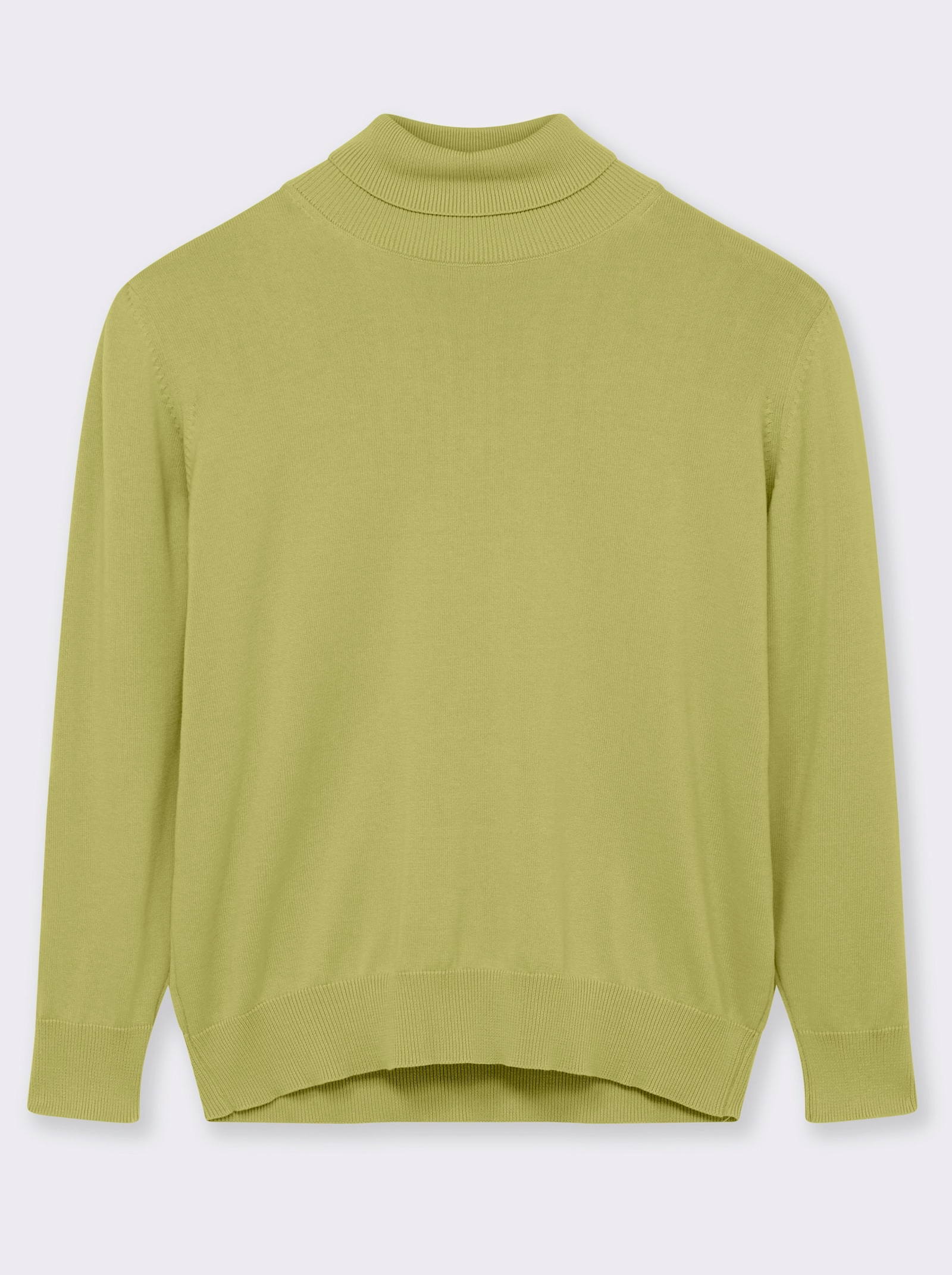 Rollkragenpullover aus reiner Baumwolle - grün