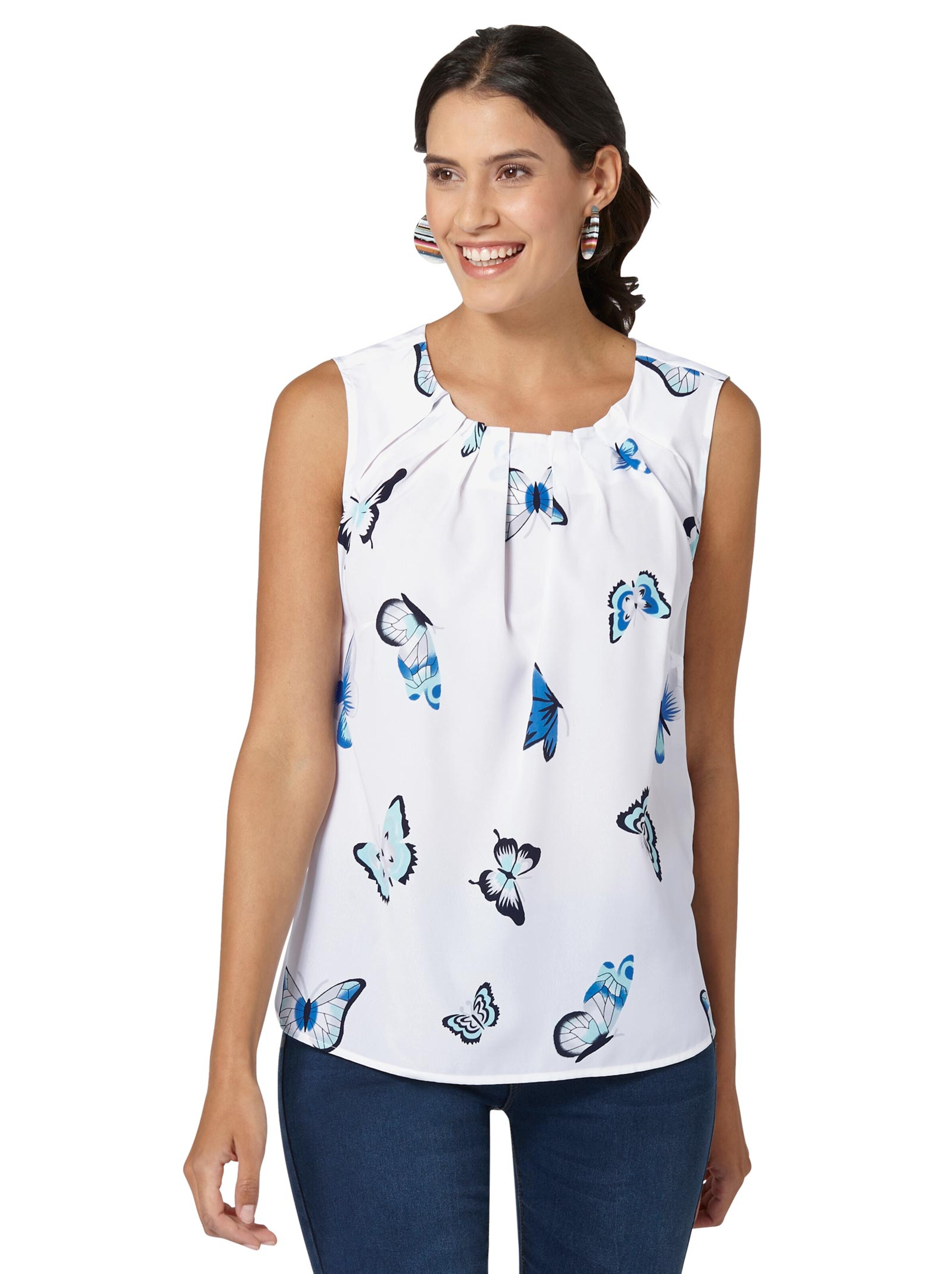 Blusentop - weiß-bedruckt