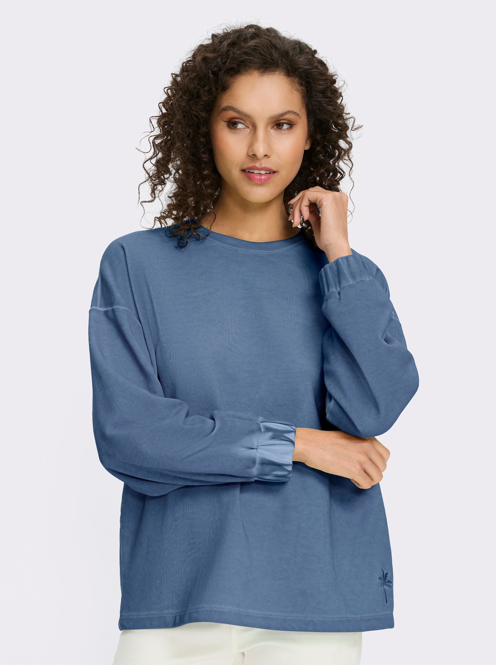 heine Sweatshirt mit Oil-dyed-Waschung - jeansblau