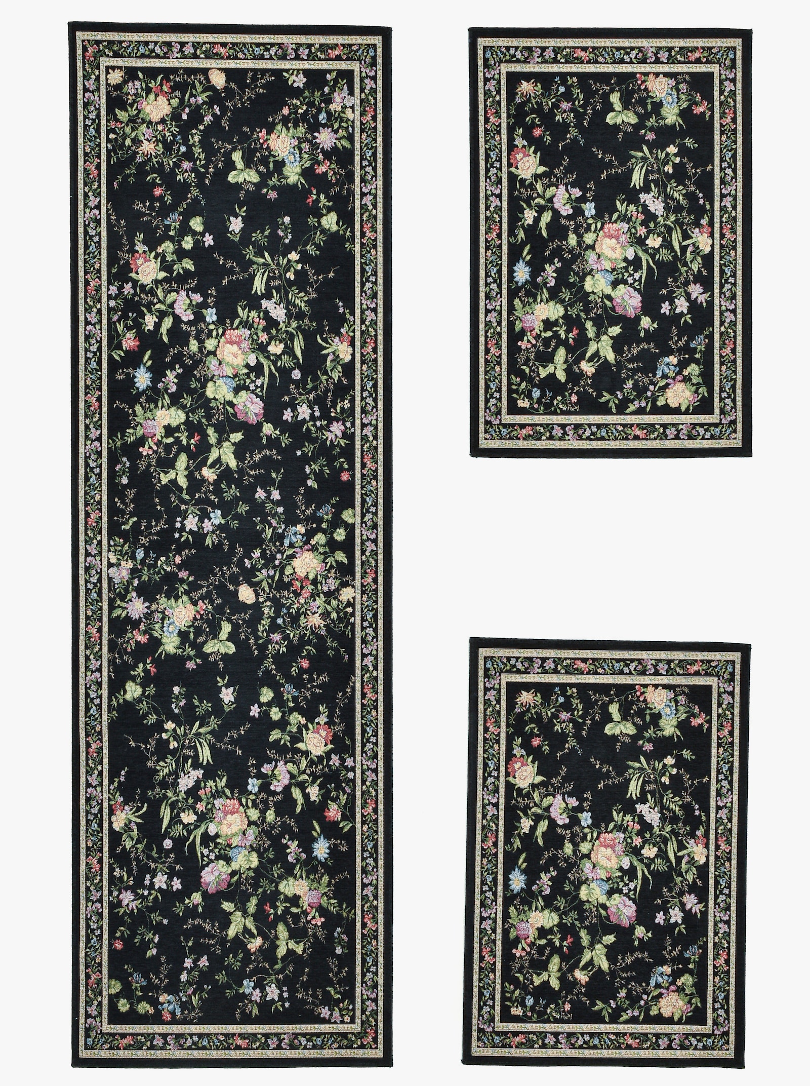 Theko Teppich - schwarz