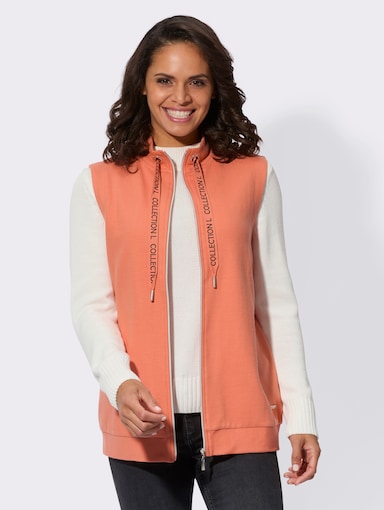 Shirtweste in Ripp-Optik - papaya