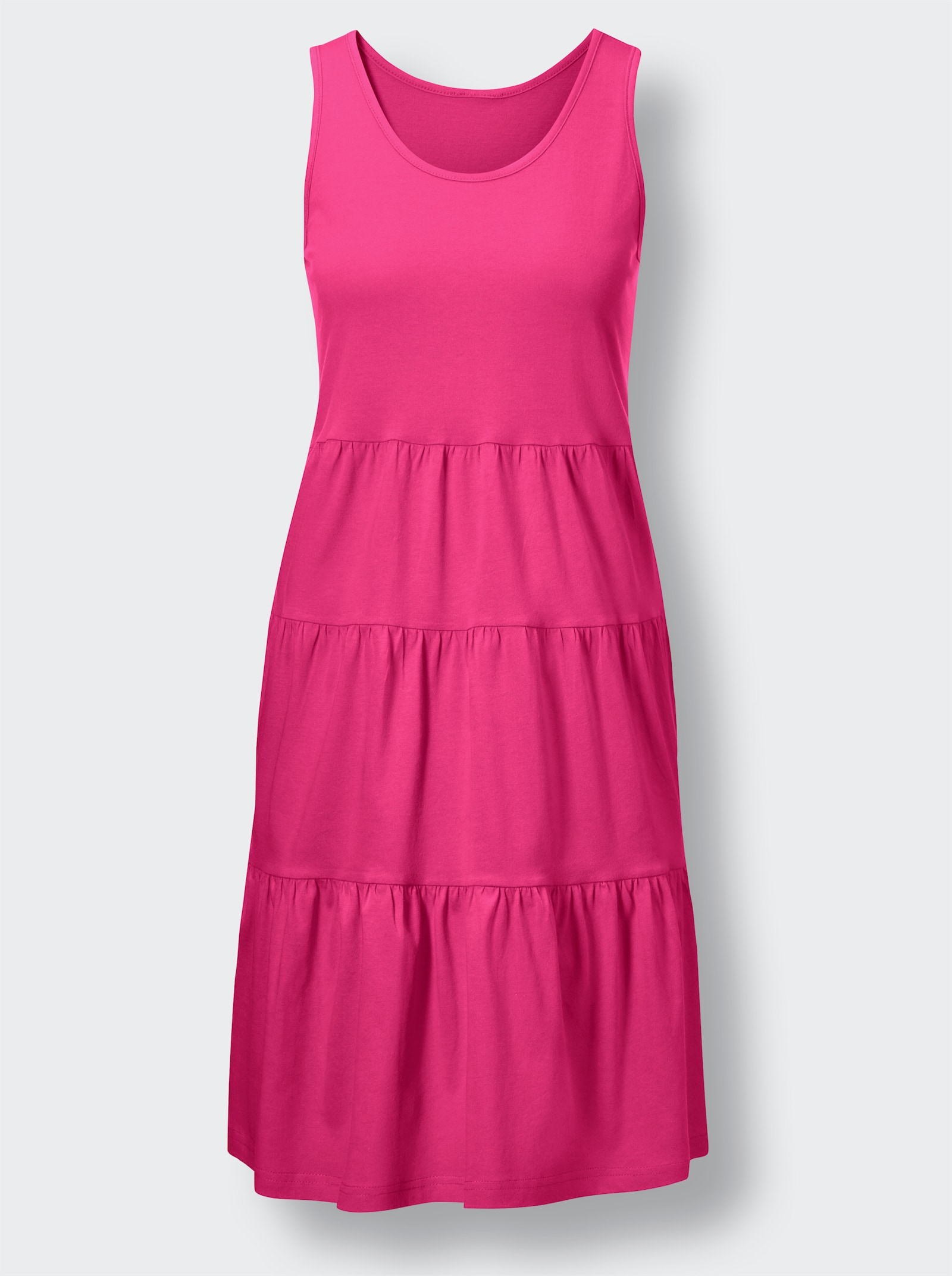 feel good Sommerkleid mit Stufenrock - fuchsia