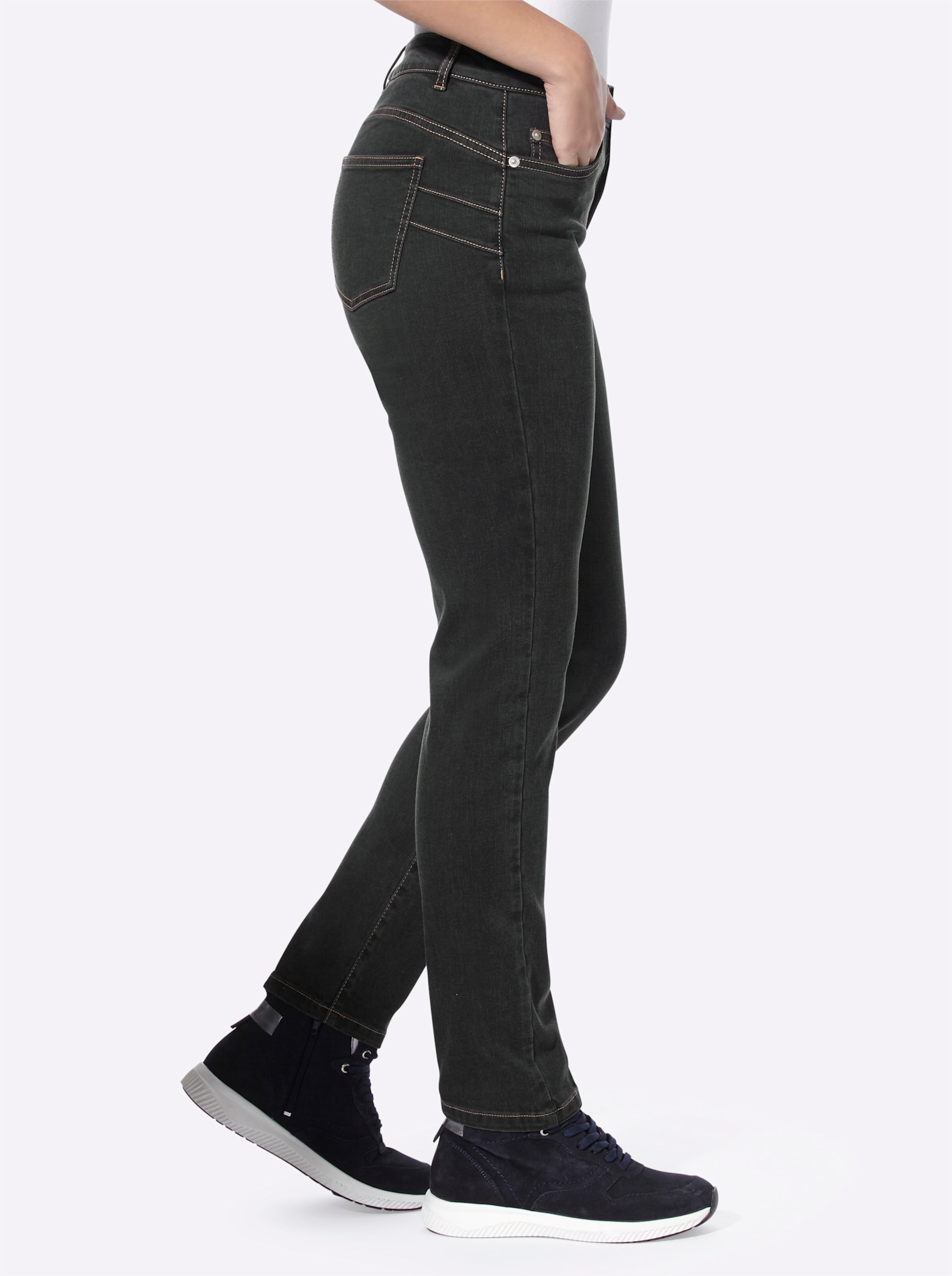 TC CD günstig Kaufen-Push-up-Jeans in graphit denim von heine. Push-up-Jeans in graphit denim von heine <![CDATA[Push-up-Jeans 5-Pocket-Style in hochwertiger, supersofter Stretch-Qualität mit Lyocell und Viskose für optimalen Tragekomfort. Formt dank aufwendiger Nahtverarbe