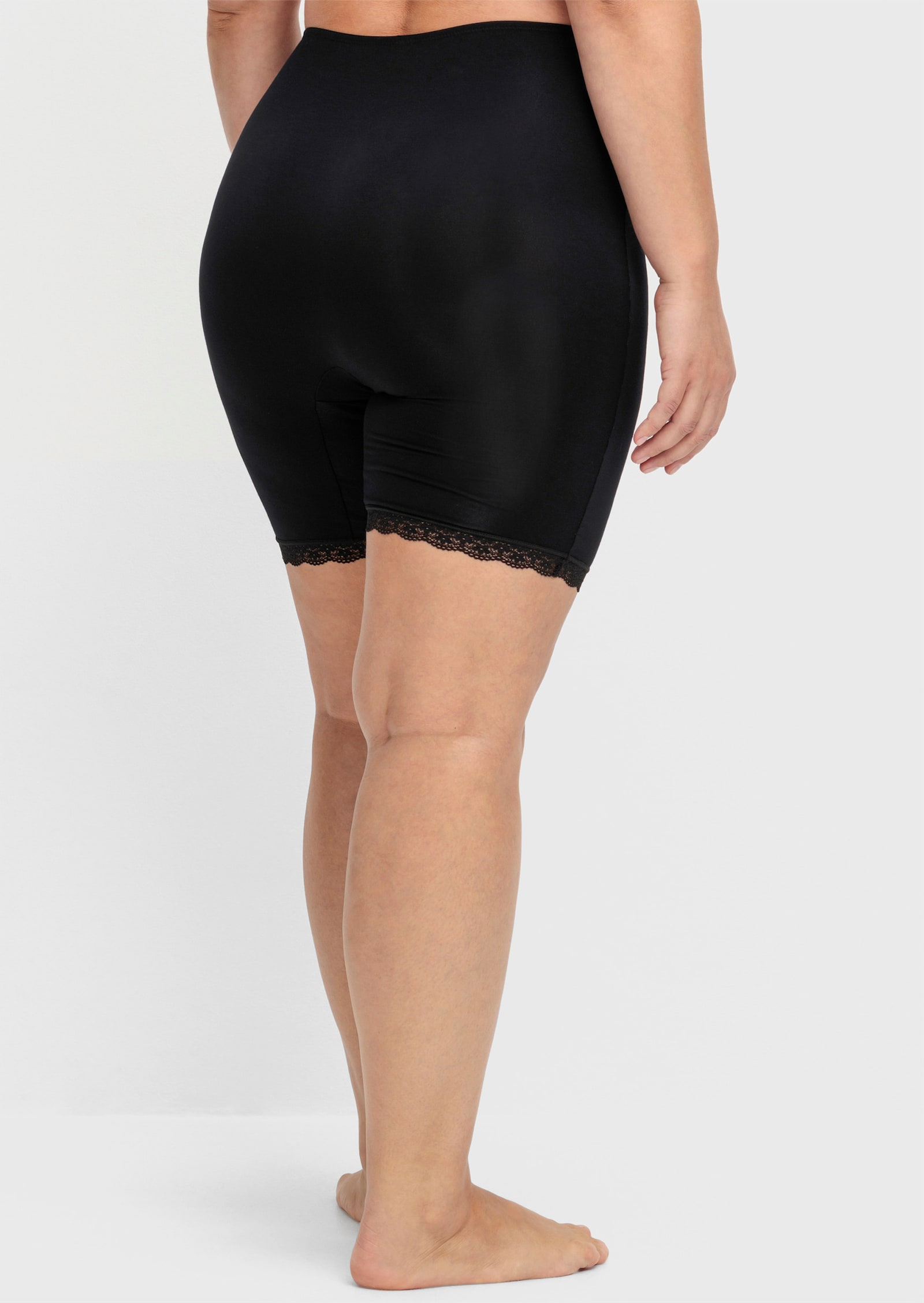 sheego Corrigerende pants met hoge taille - zwart