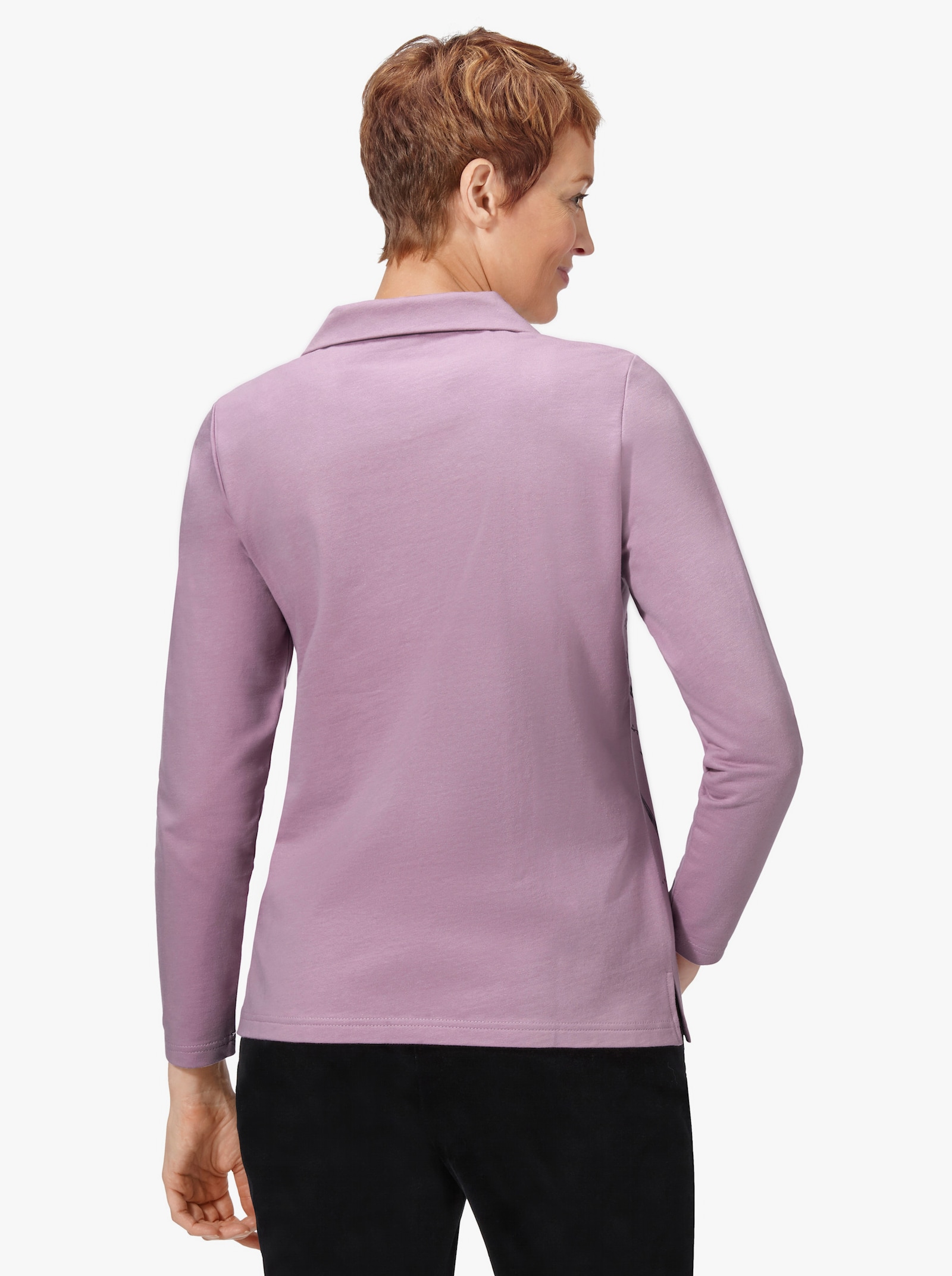 Sweatshirt mit Motiv-Druck - rosé-gemustert
