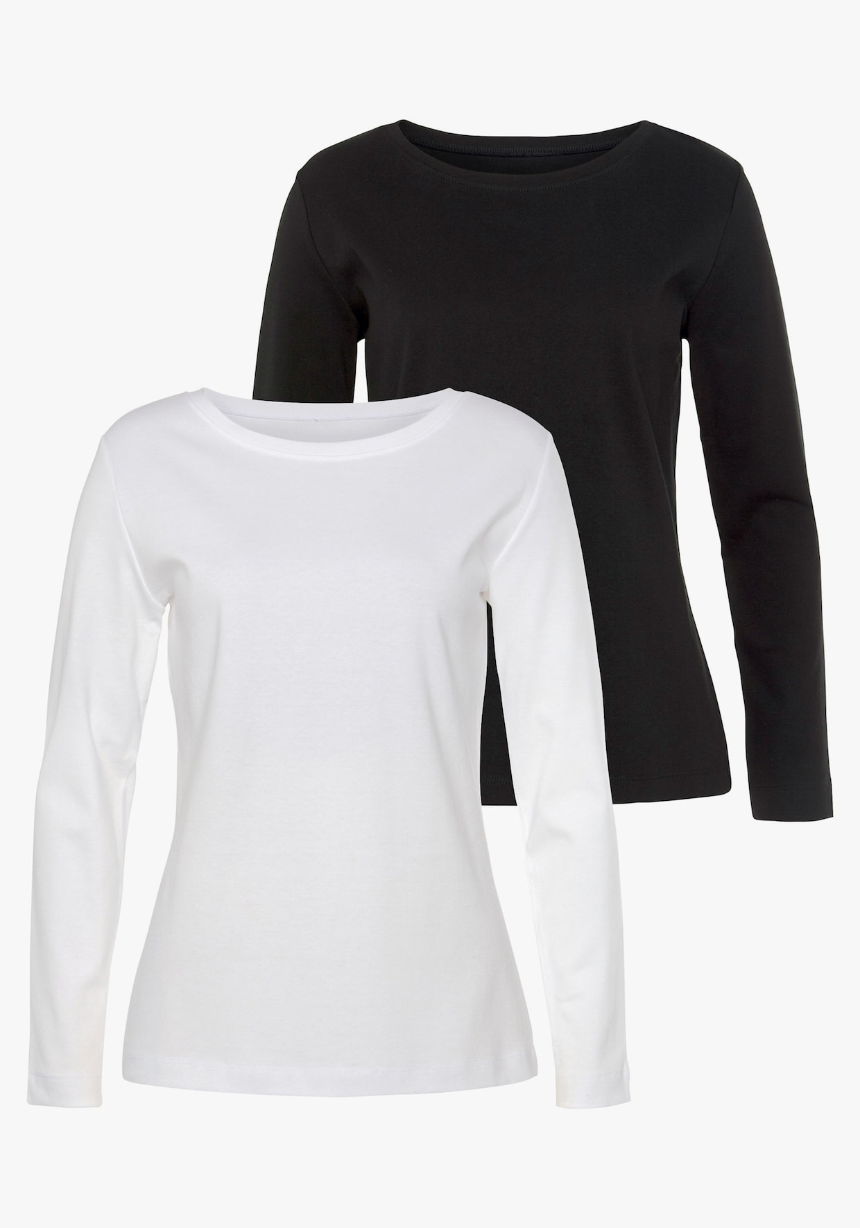 Vivance Langarmshirt - weiss, black