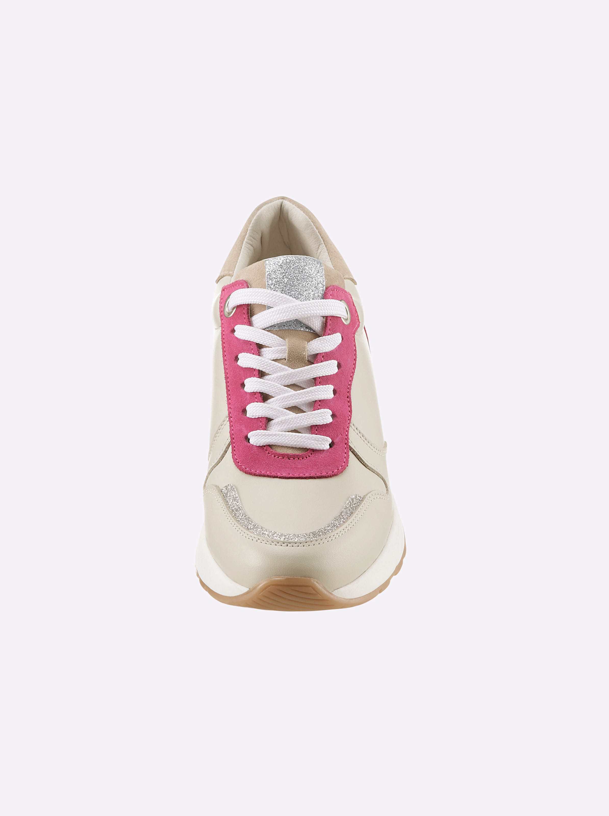 Pink Mix günstig Kaufen-Sneaker in beige-pink von heine. Sneaker in beige-pink von heine <![CDATA[Sneaker Made in Portugal. Trendstarker Mix aus Rind-Nappa- und -Veloursleder. Futter und Innensohle: Synthetik.]]>. 