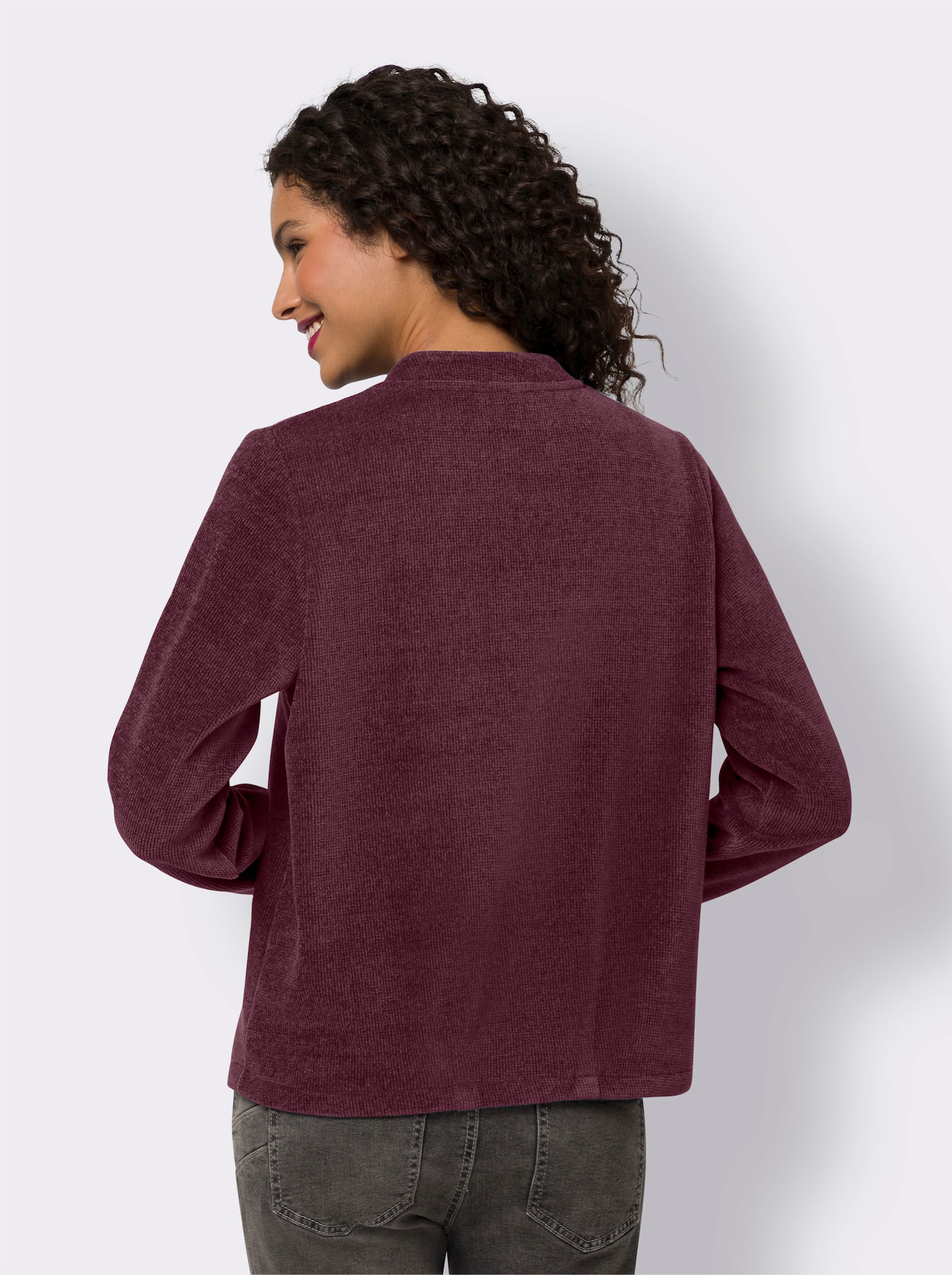 heine Shirtjacke aus Chenillegarn - burgund