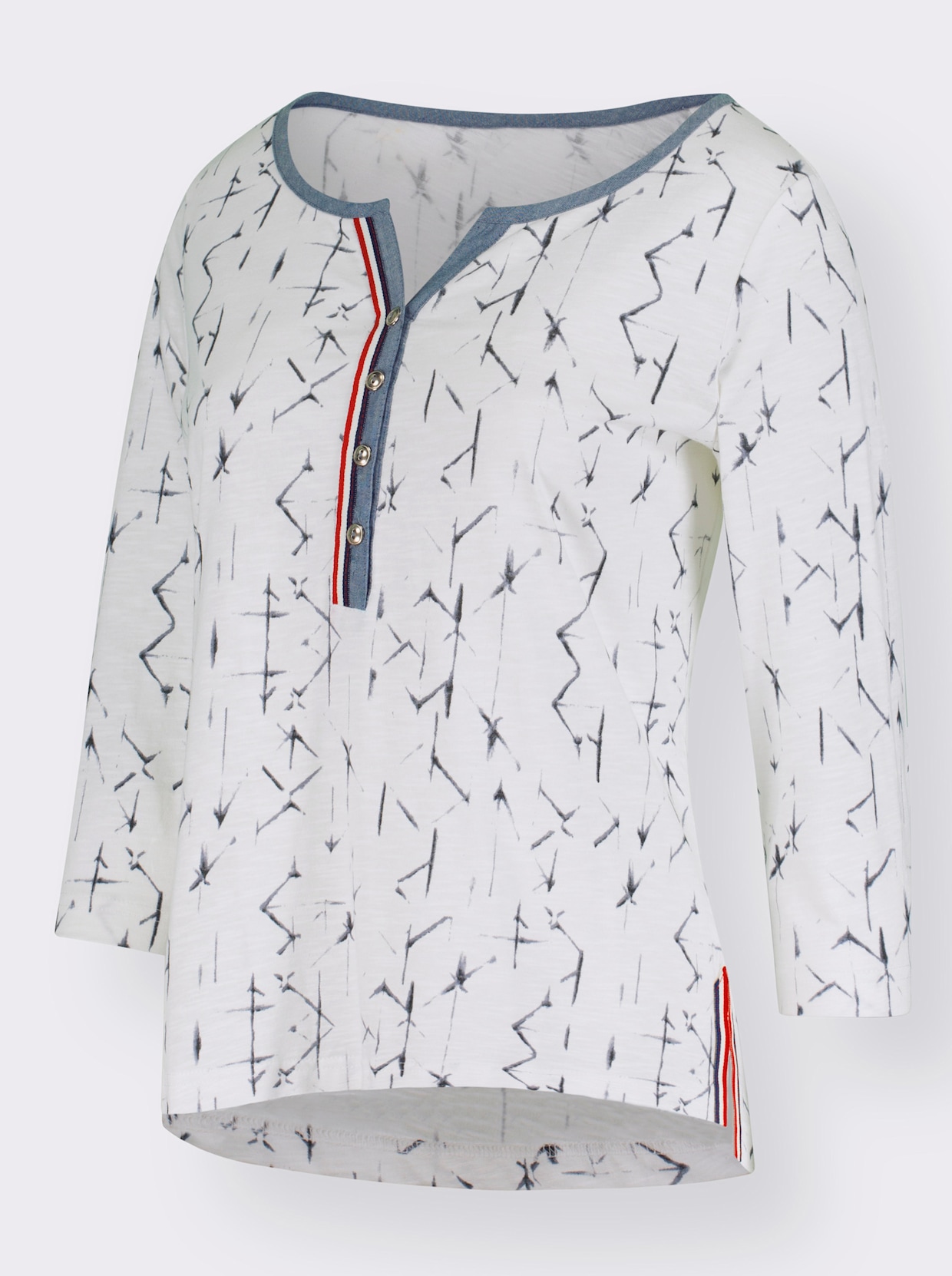 Shirt met print - wit/blauw geprint