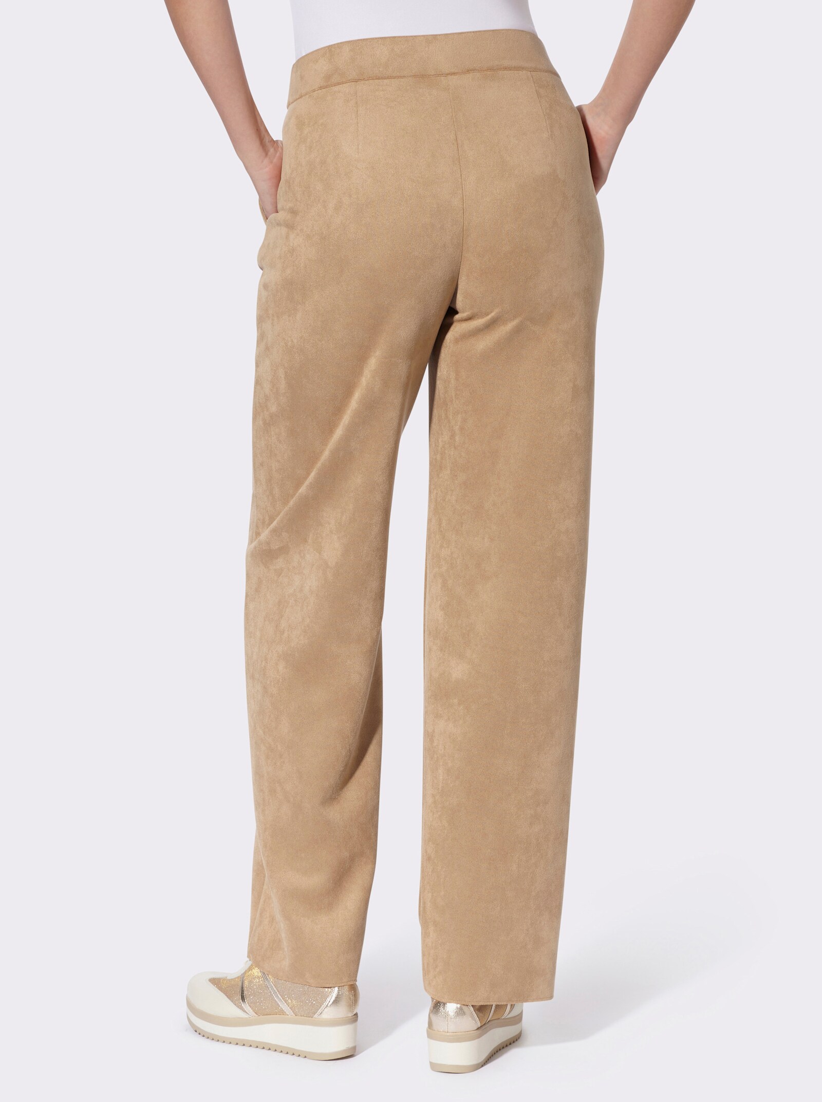Hose in Veloursleder-Optik - camel
