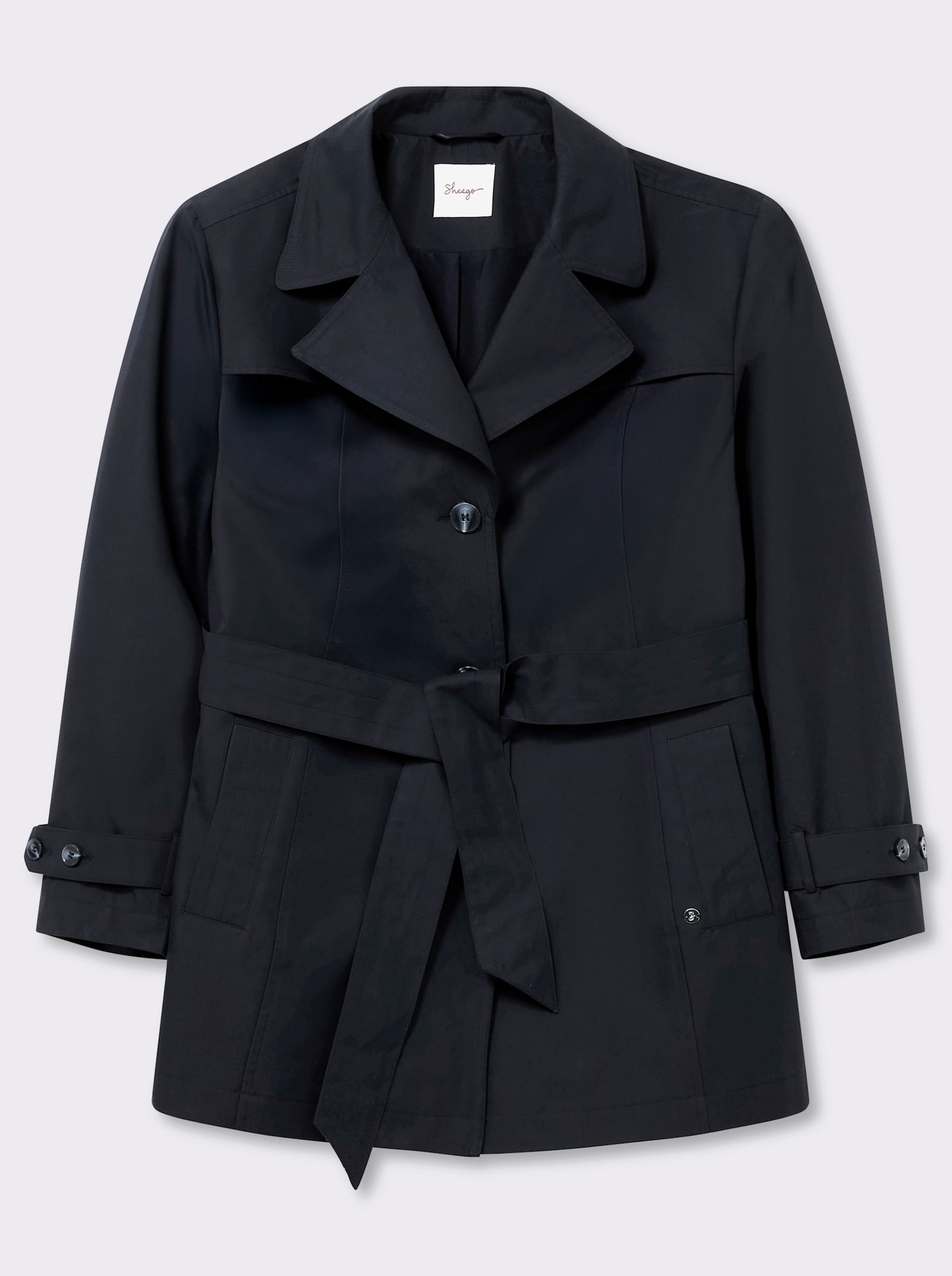 sheego Trench-coat court, imperméable - bleu foncé