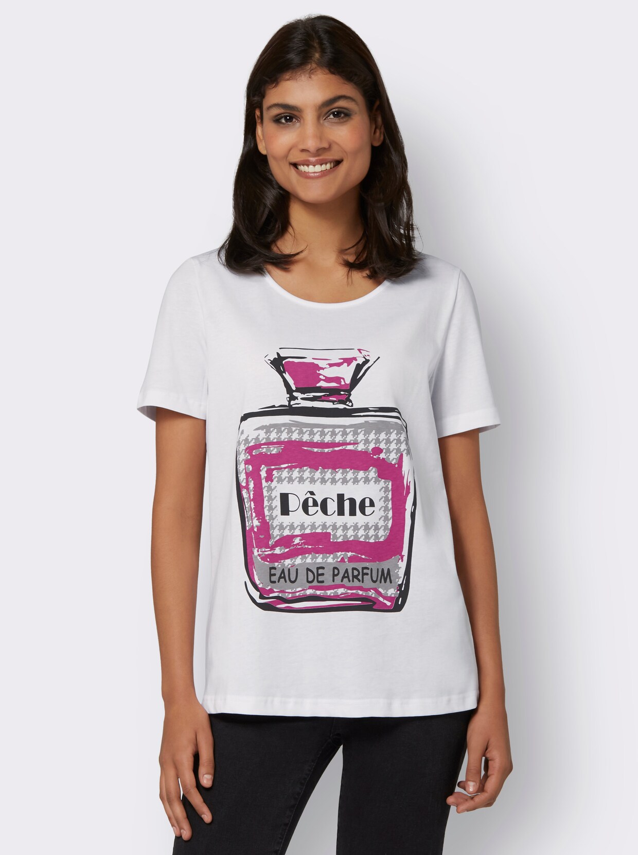 Shirt met korte mouwen - ecru geprint