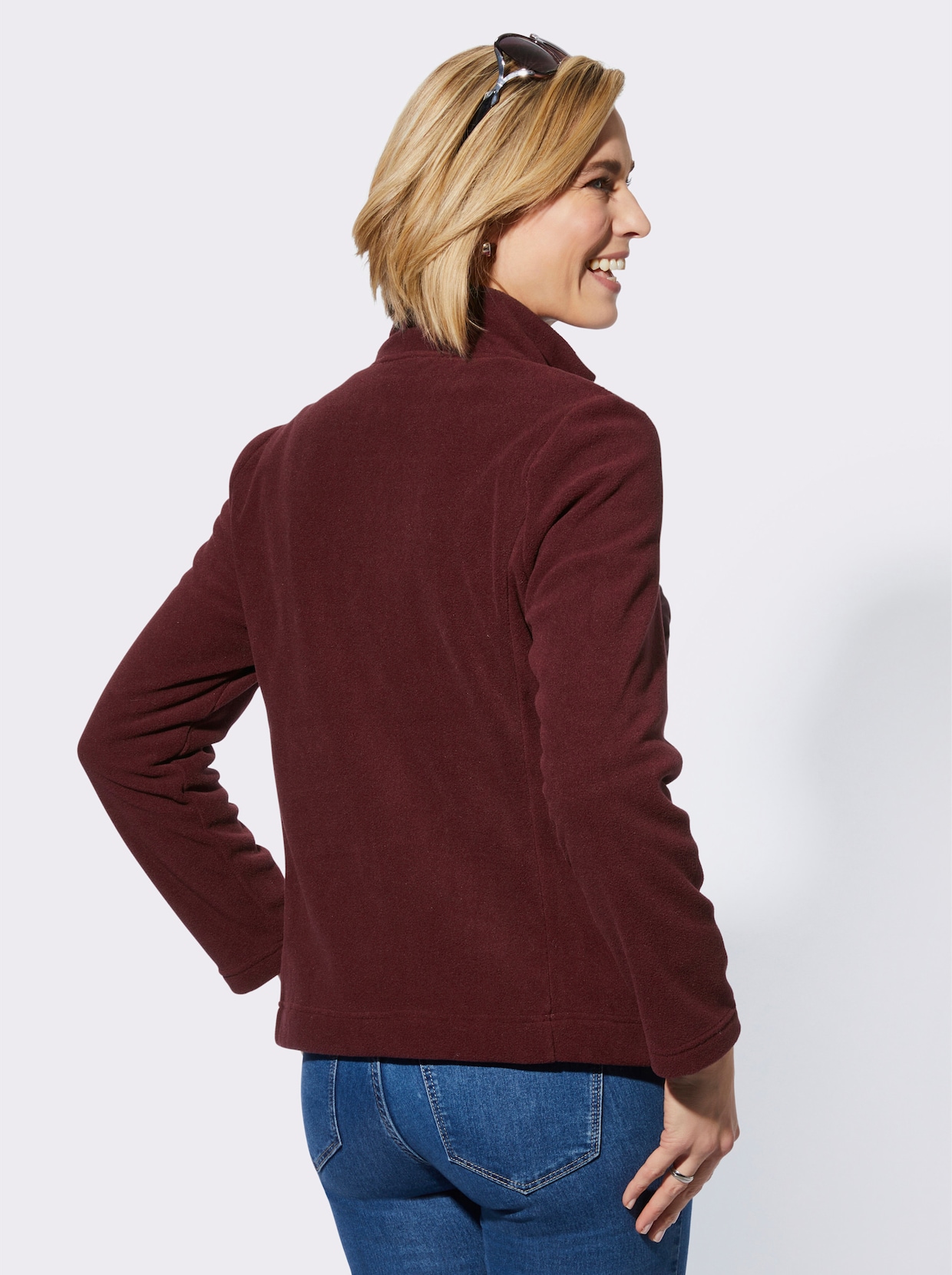 Fleece-Jacke - burgund