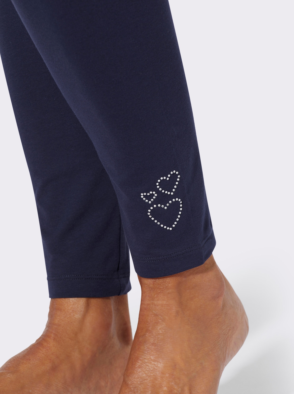 Leggings mit glänzenden Ziersteinchen - marine