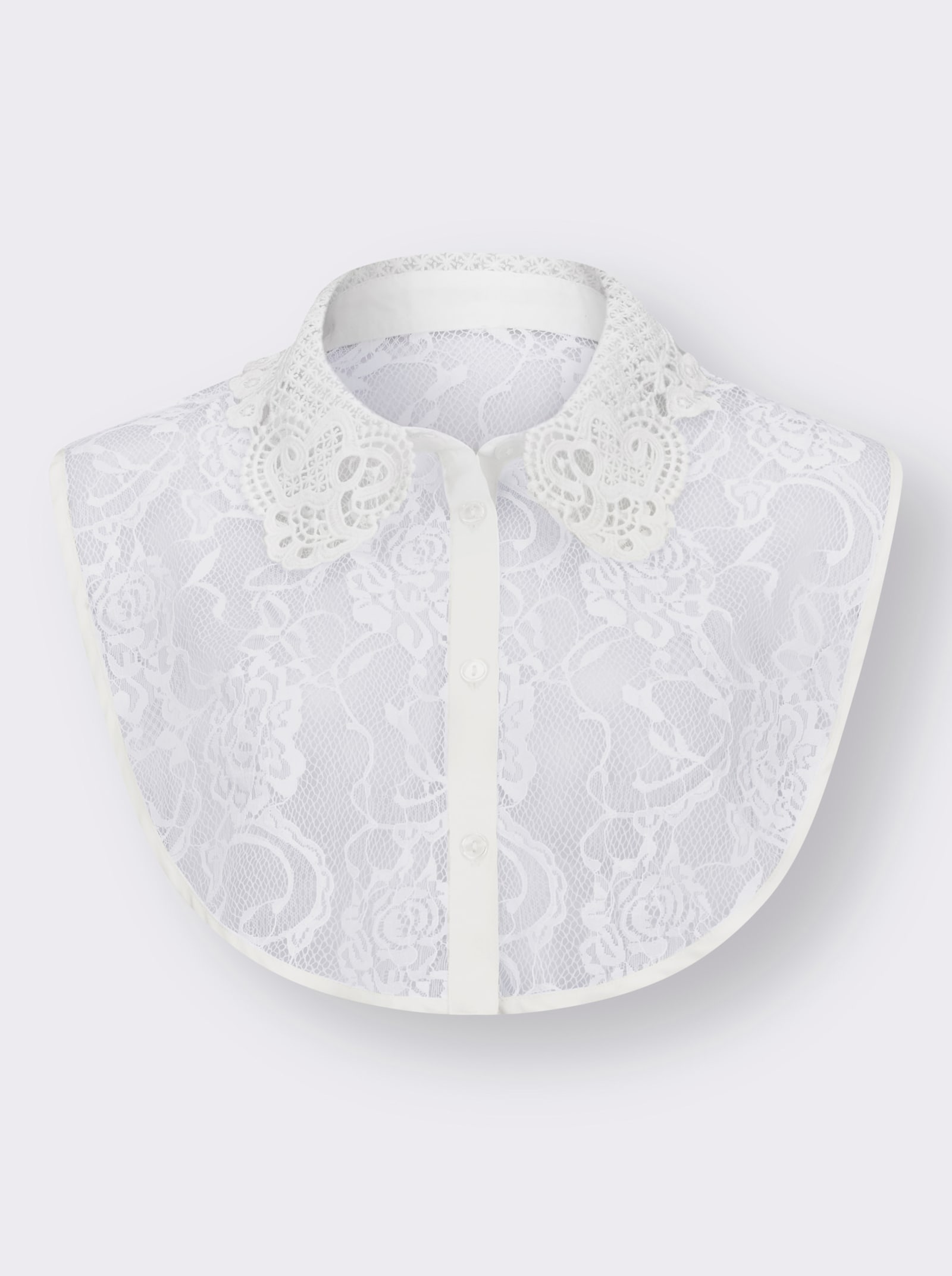 Blusenkragen mit Knopfleiste - weiss