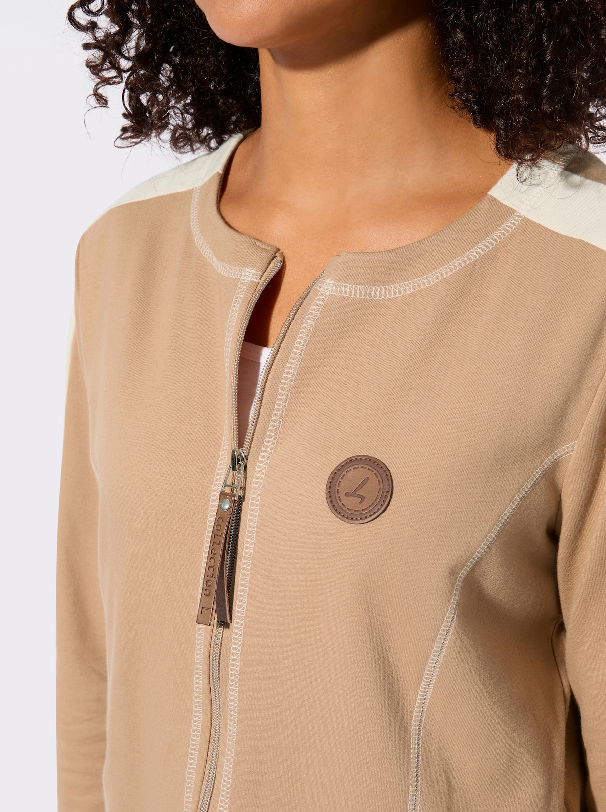 Shirtjacke - camel-ecru