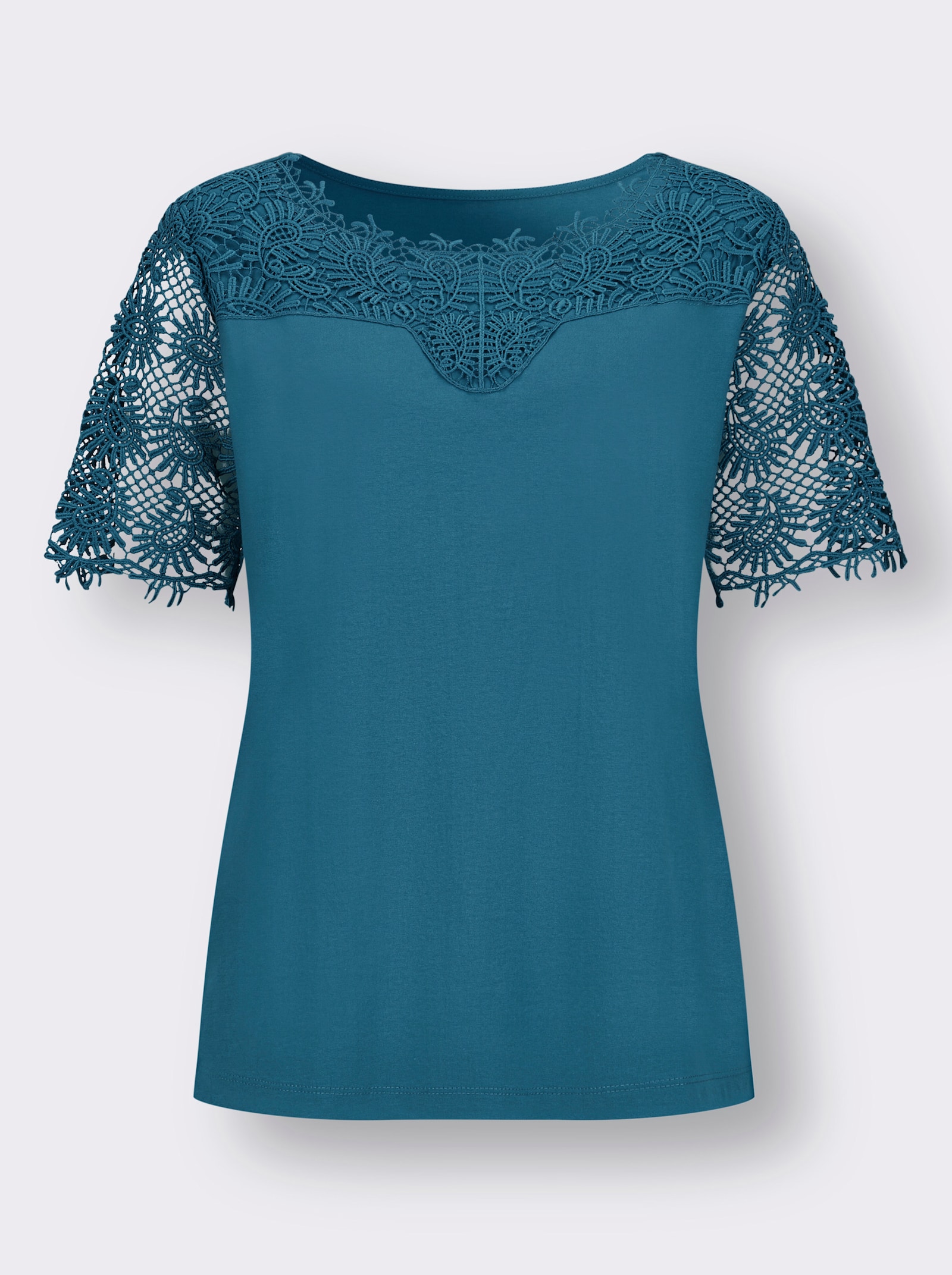 Spitzenshirt mit transparenter Spitze - topas