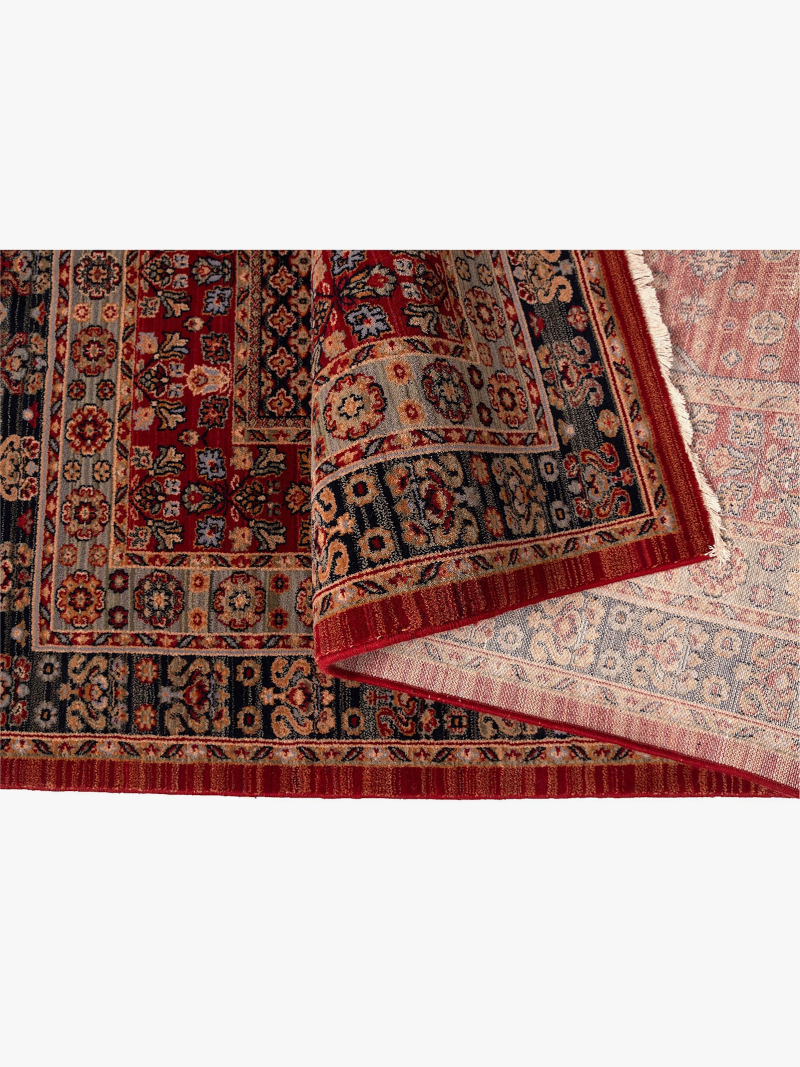 Theko Teppich - rot-gemustert