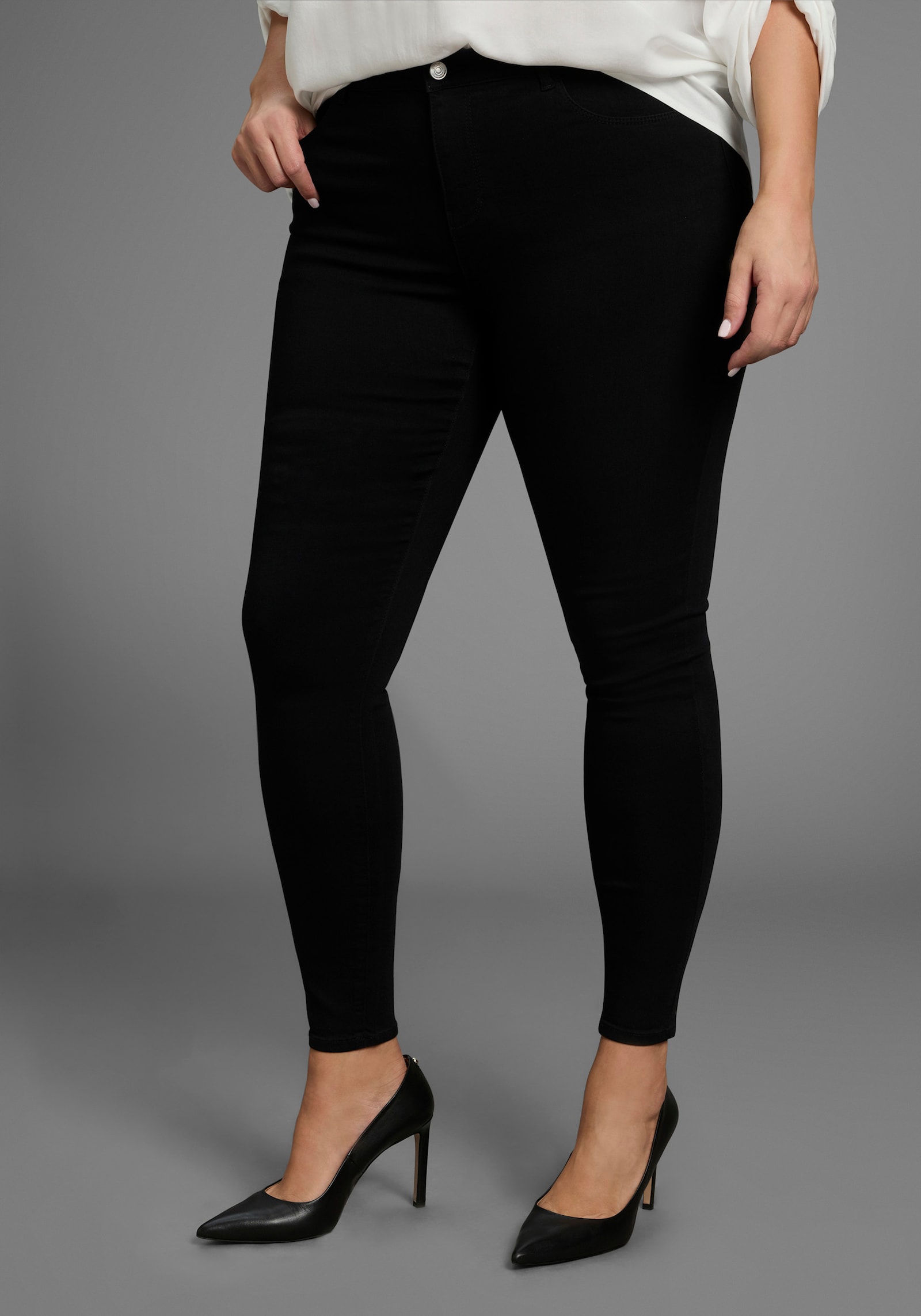 Skinny-fit-Jeans - black denim