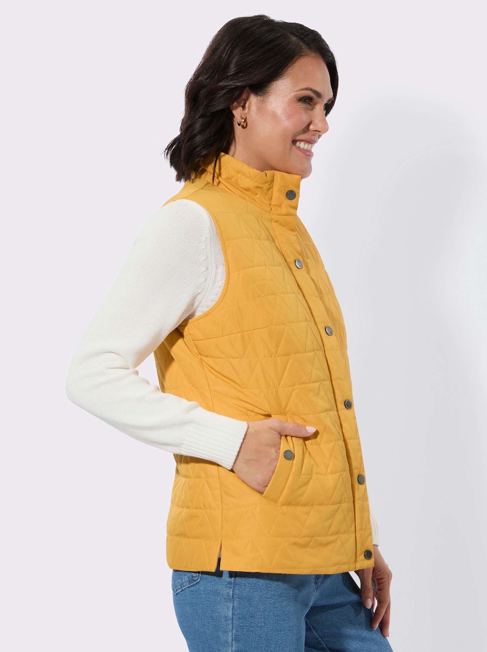 Steppweste mit Stehkragen - ocker