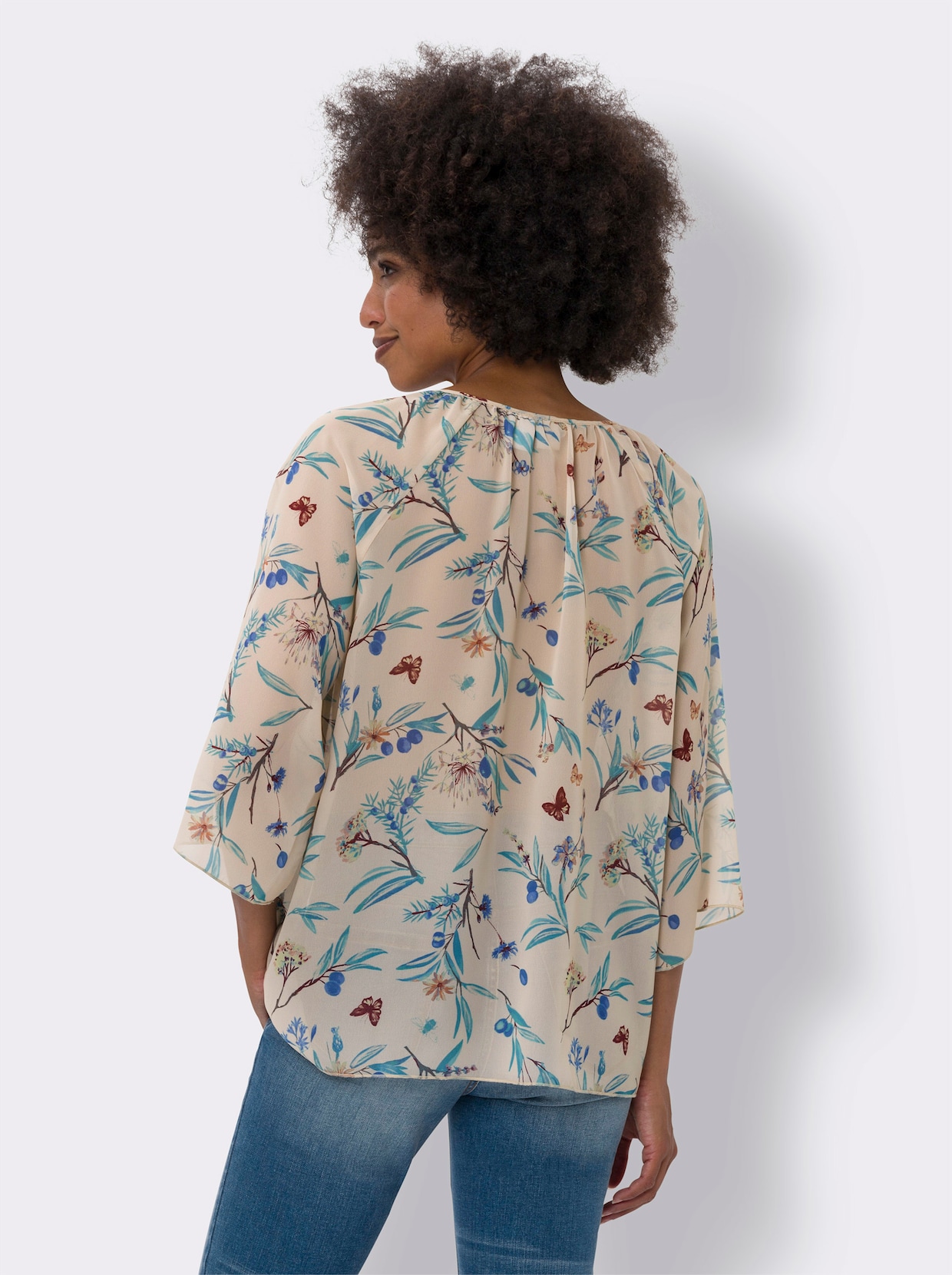 heine Blouse met print - ivoor/salie bedrukt