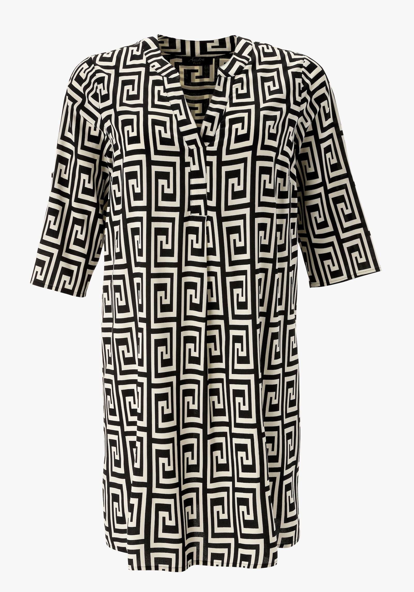 Aniston PLUS Blusenkleid - schwarz-weiß