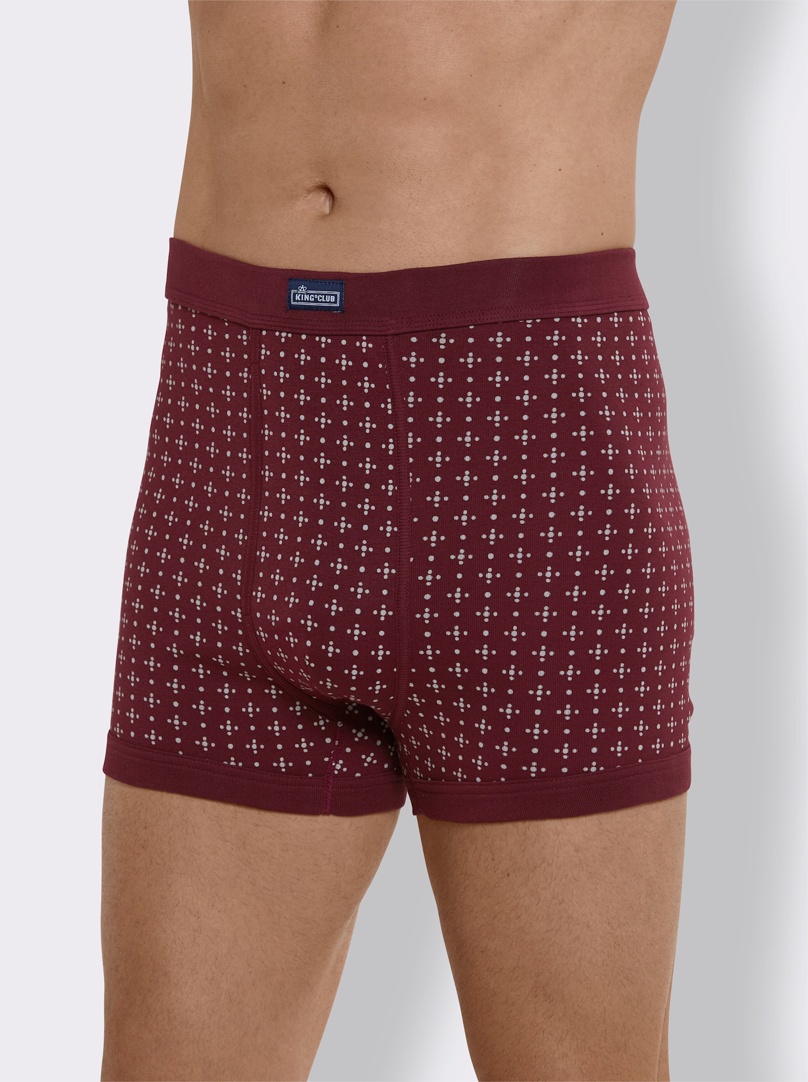 KINGsCLUB Boxerkalsong - bordeaux, tryckt