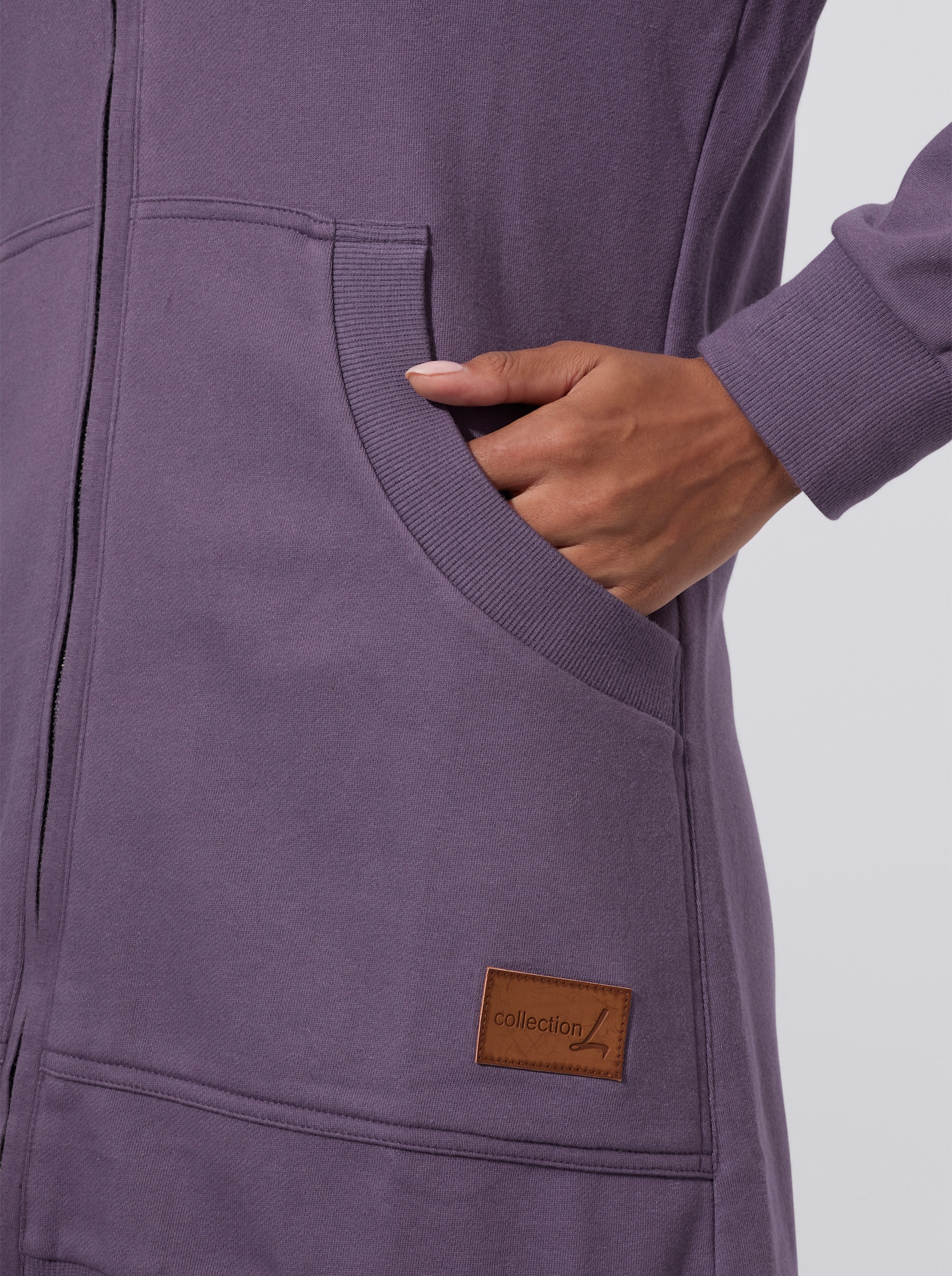  Shirtjacke mit Känguru-Tasche - feige