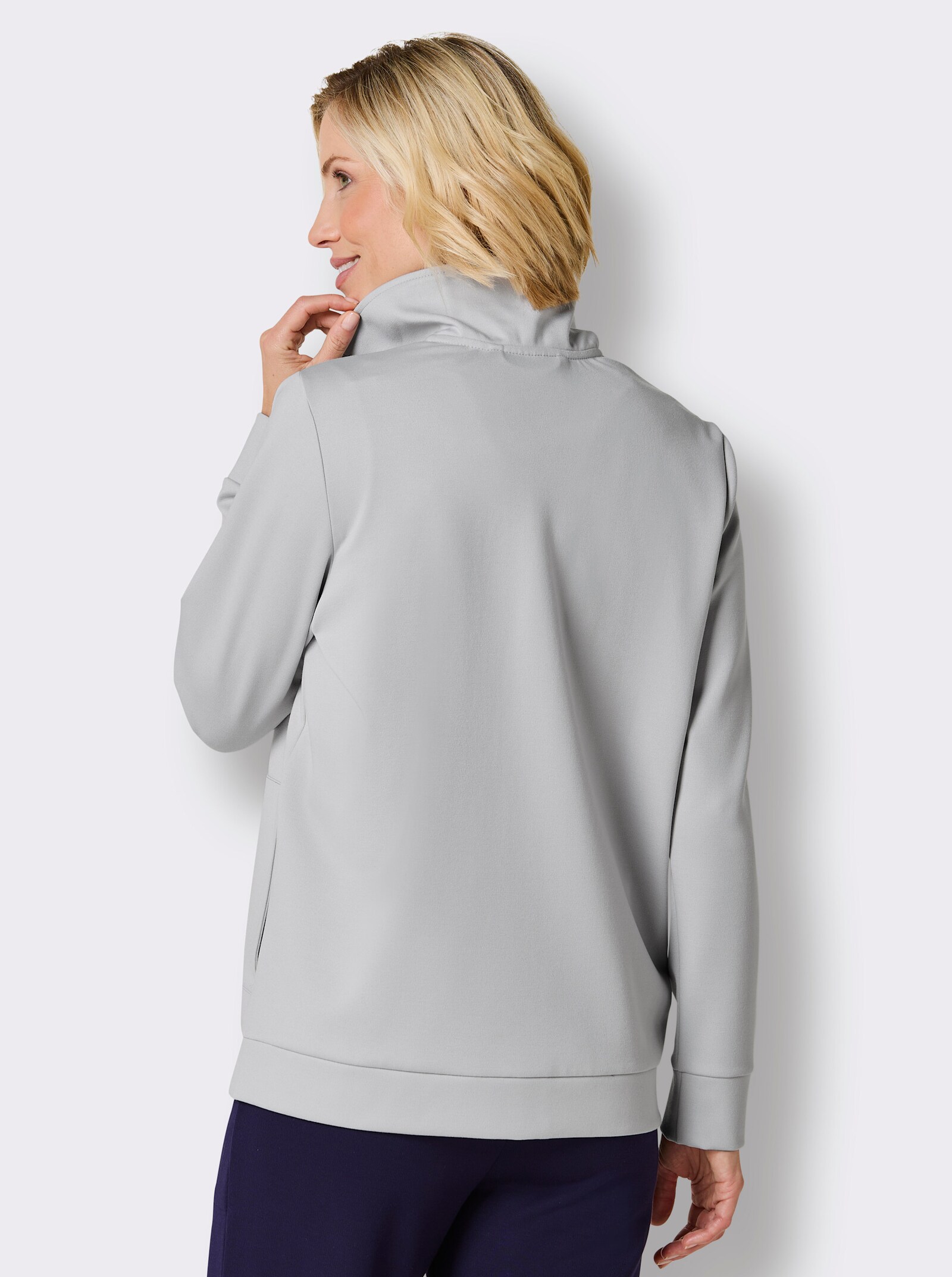 Catamaran Funktionsjacke in formstabiler Interlock-Qualität - hellgrau