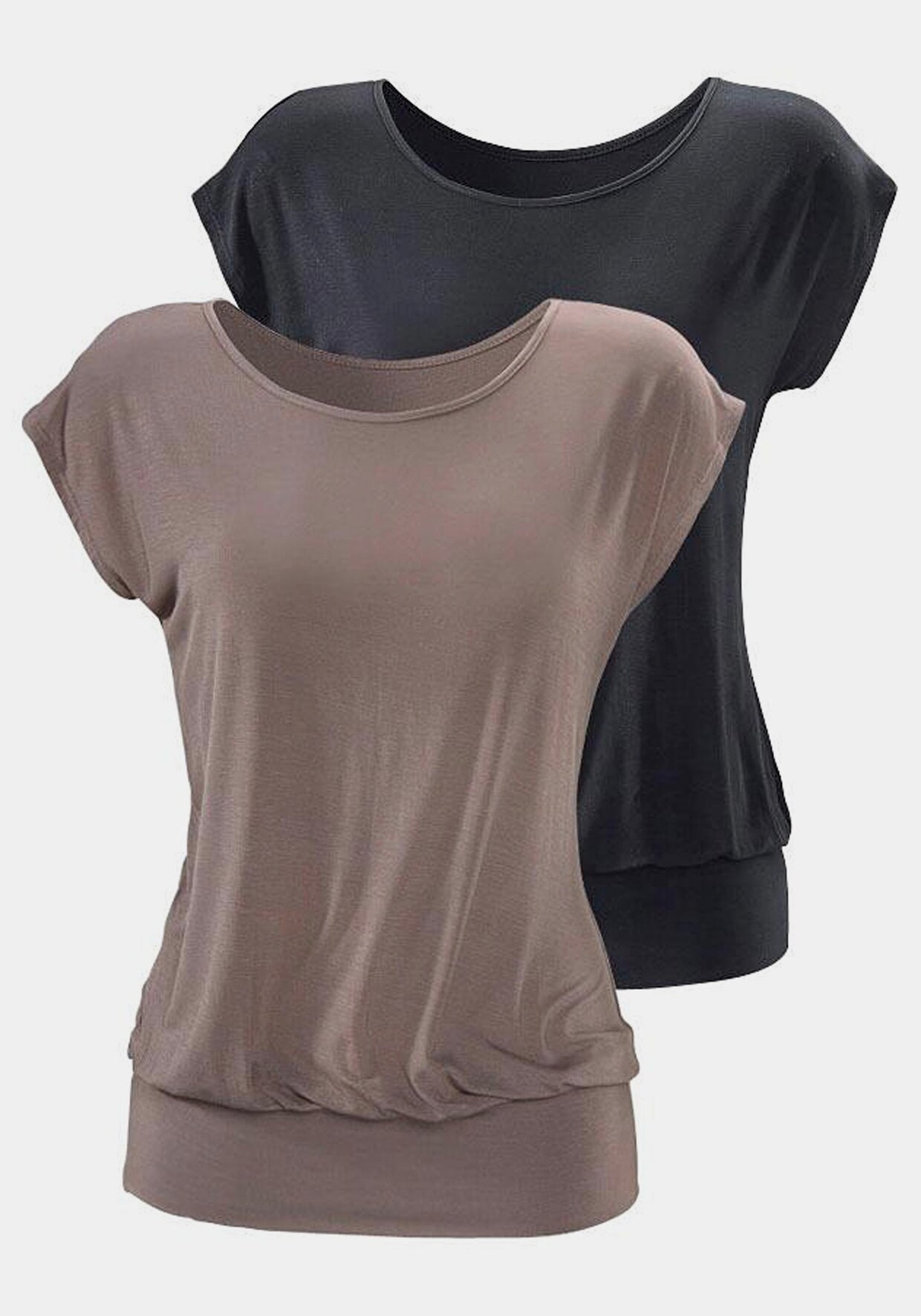 LASCANA Longshirt - taupe, schwarz