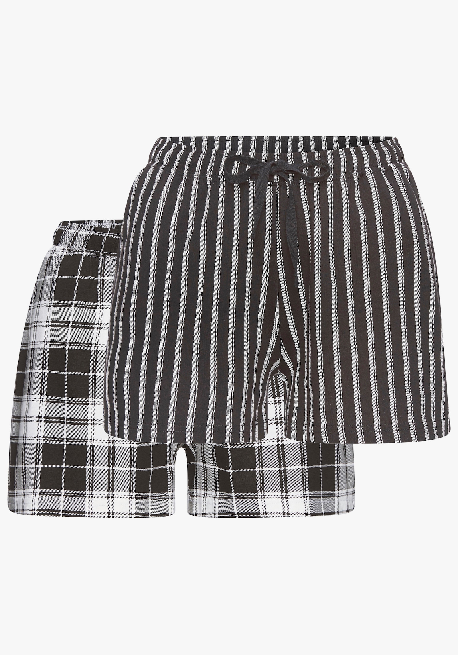 Vivance Dreams Pyjamashorts - schwarz-weiss-gemustert