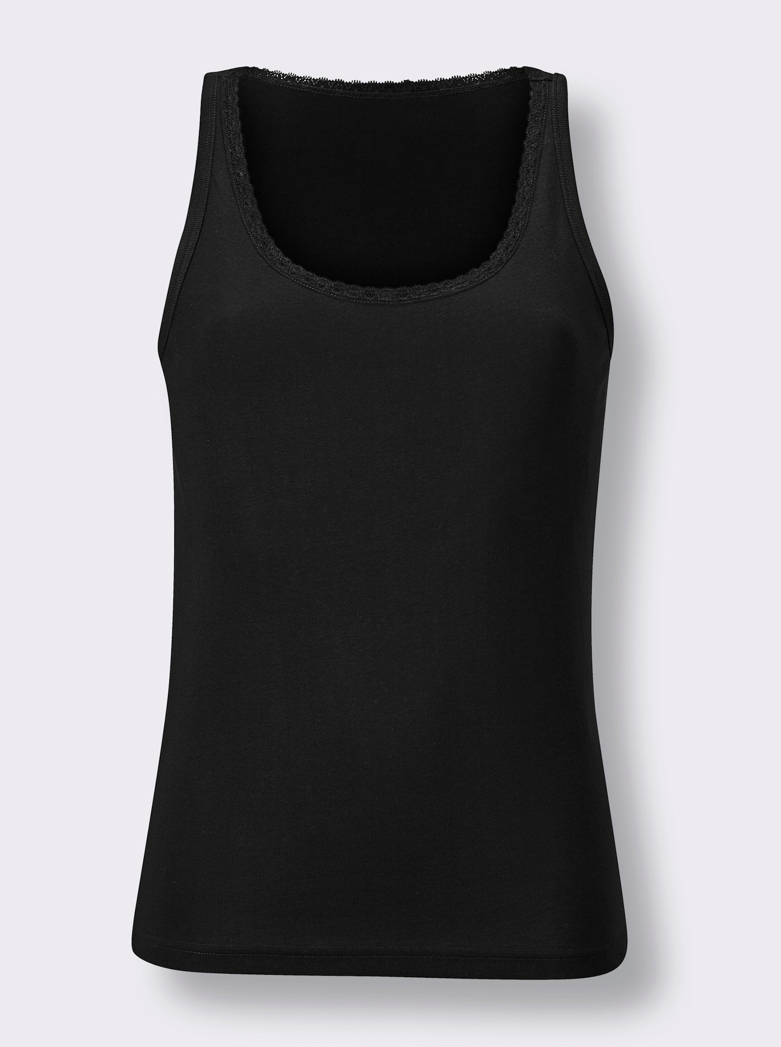 wäschepur Hemd met filigrane kanten band - marine + zwart + grijs gemêleerd