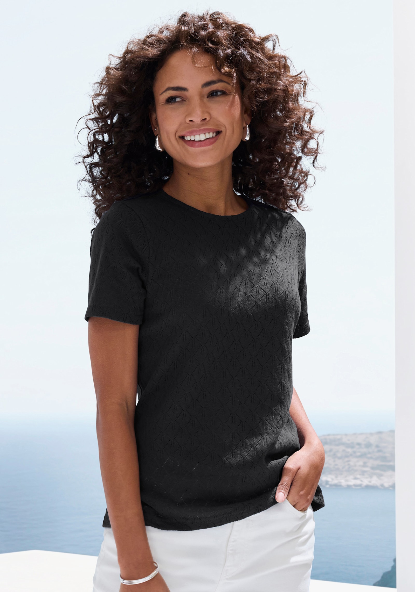 Vivance Kurzarmshirt - schwarz