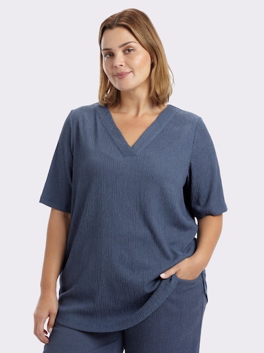 sheego Blusenshirt mit Halbarmen - rauchblau