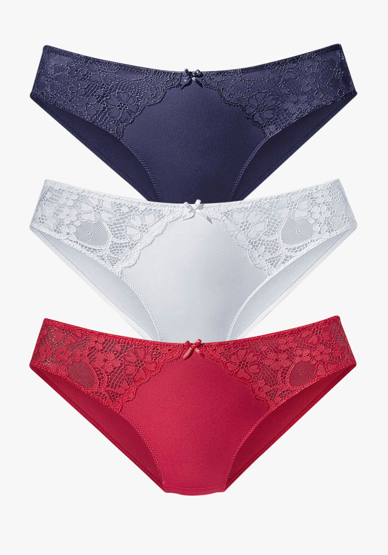 petite fleur Slip - rouge + marine + blanc