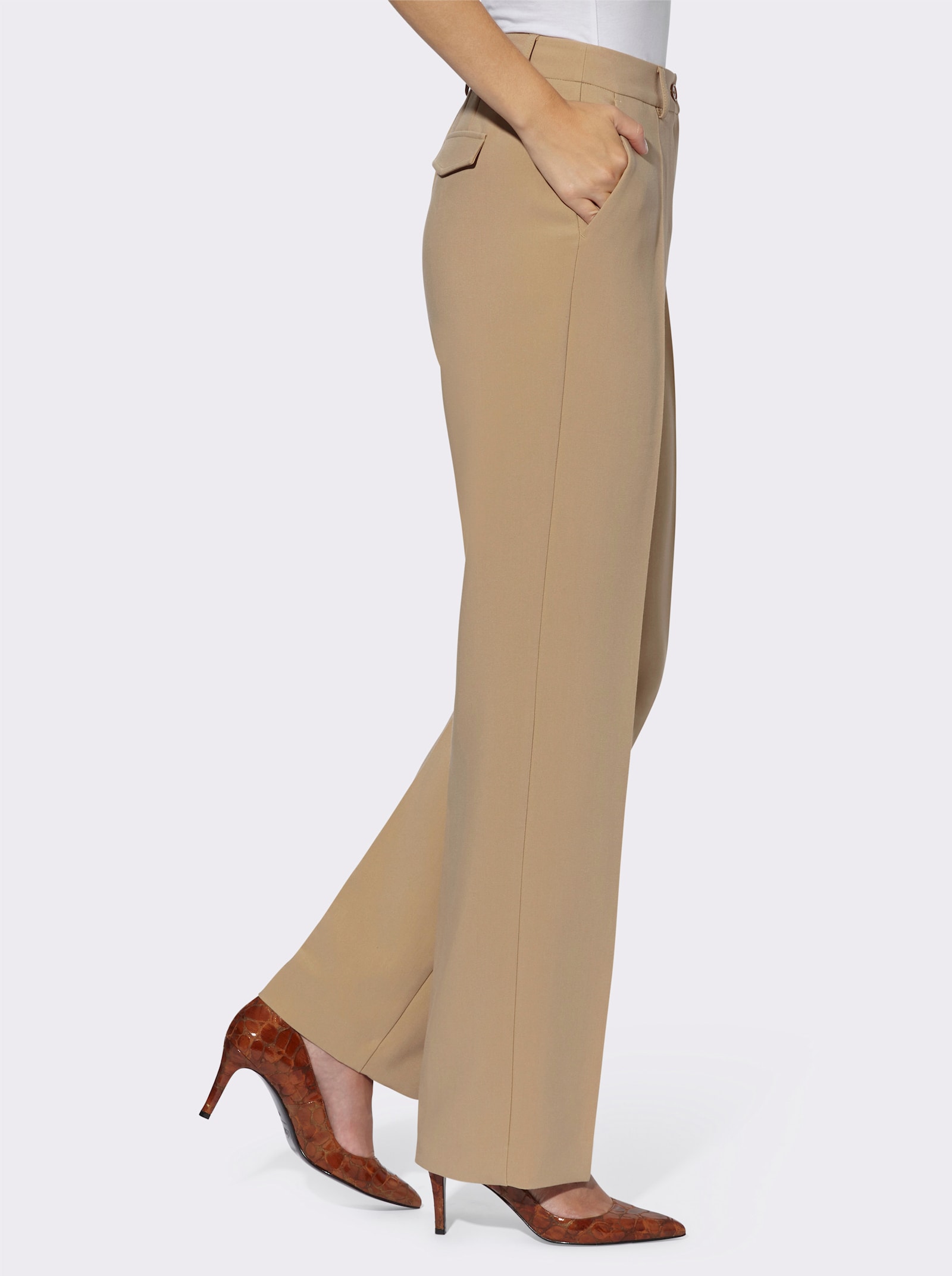 heine Bügelfaltenhose mit figurfreundlichen Bügelfalten - camel