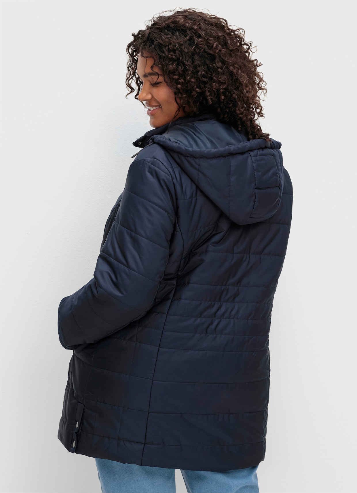 Steppjacke mit seitlichen Druckknöpfen - marine