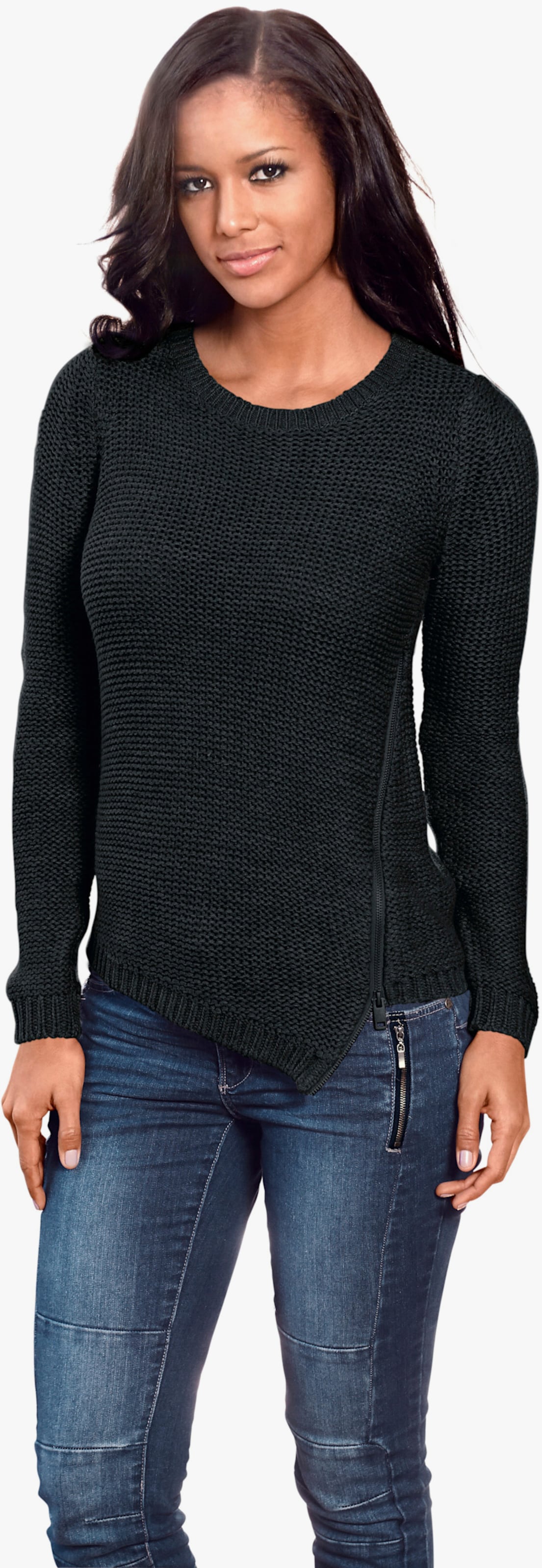 heine Strickpullover in asymmetrischer Form - schwarz