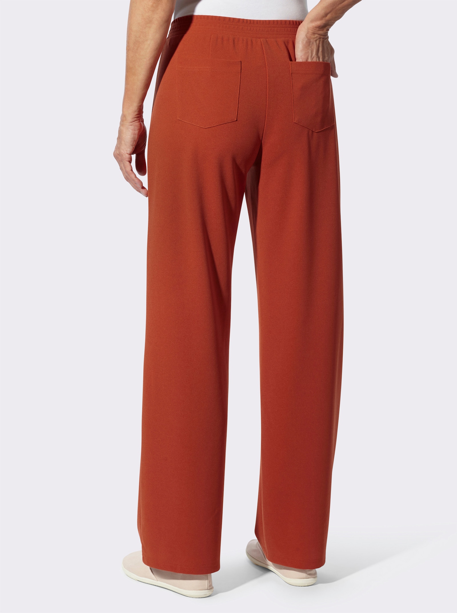 Schlupfhose in weiter Form - rostrot
