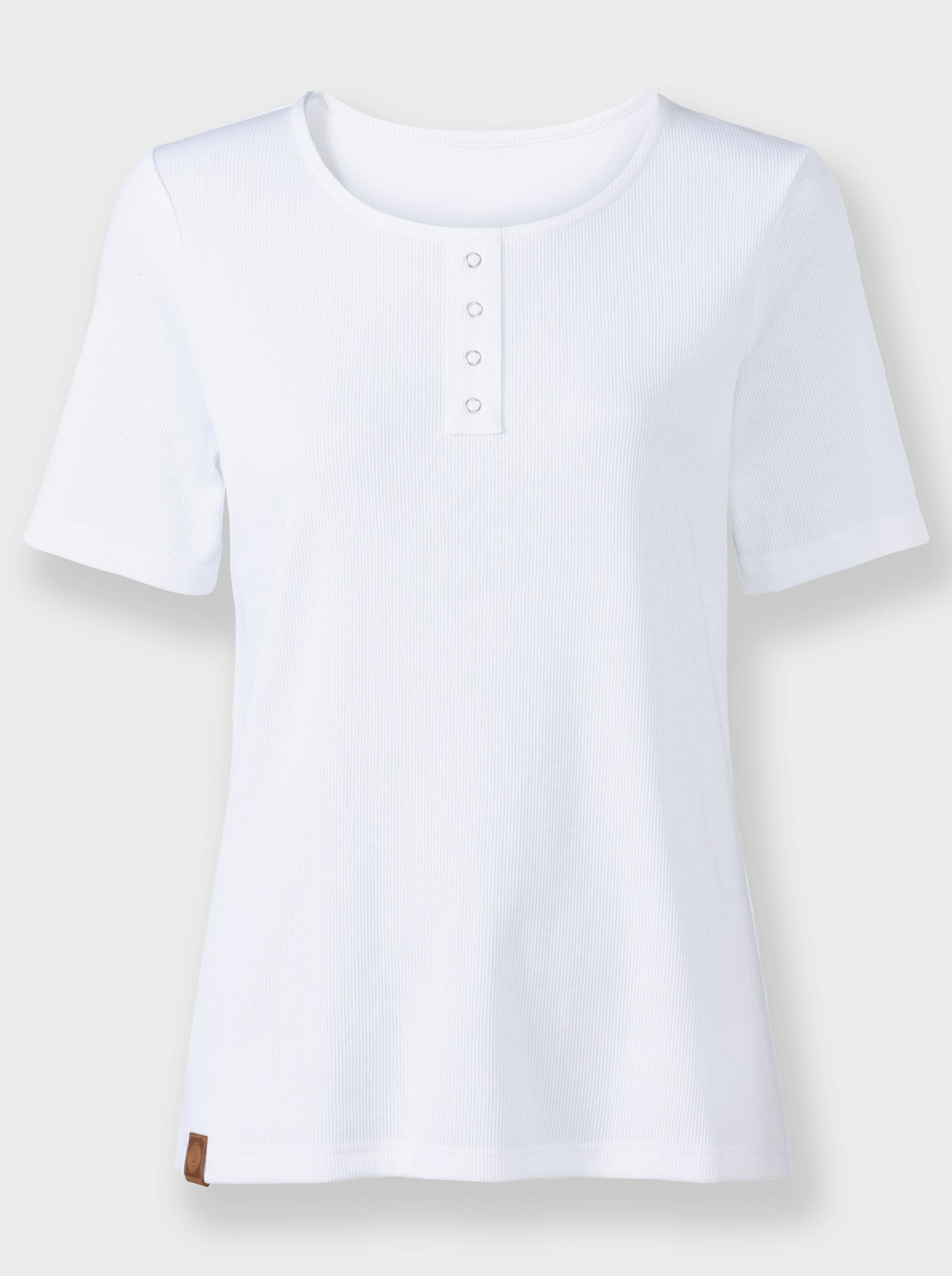 Shirt mit Zier-Knopfleiste - weiß