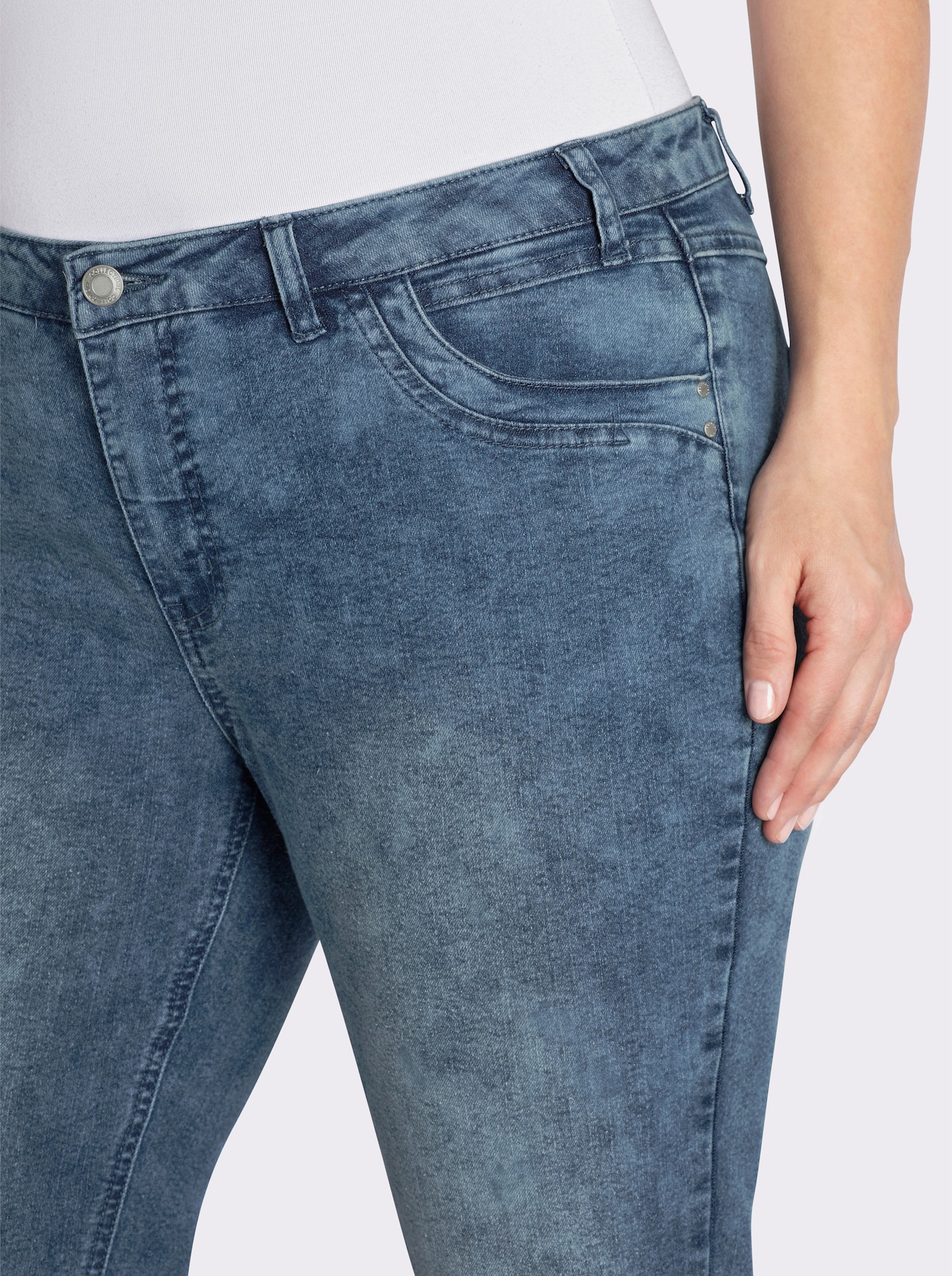 7/8-Jeans in 5-Pocket-Form - blue-stone-washed